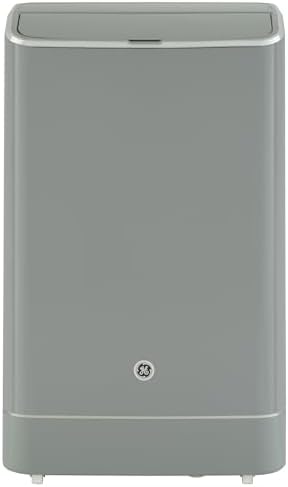 GE 10,500 BTU Portable Air Conditioner for Medium Rooms up to 450 sq ft., 3-in-1 with Dehumidify, Fan and Auto Evaporation, Dual Hose Compatible, Included Window Installation Kit, Grey