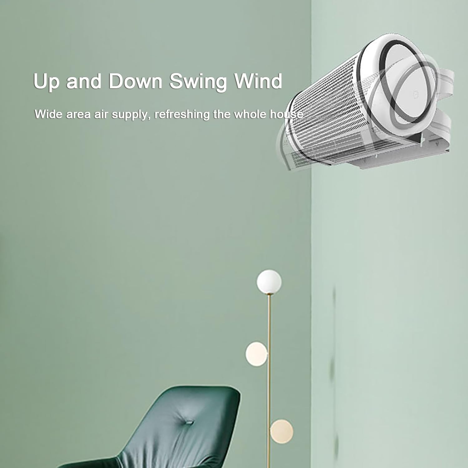 Bladeless Wall Mount Fan, Portable Tower Fan, Air Conditioner, Evaporative Air Cooler, for Kitchen/Bedroom/Bathroom(White,Large)