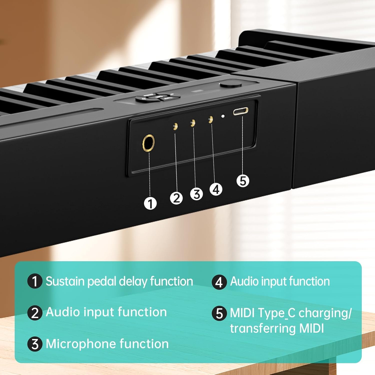 Aodsk 88 Key keyboard piano, Portable Digital Piano for Beginners,128 Tone,128 Rhythm, 20 Demo Song, with Sustain Pedal, Carrying Case, Complimentary Online Piano Lessons