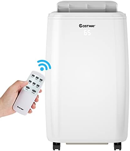 COSTWAY 1,0000 BTU Portable Air Conditioner, Cooling for Space up to 350 sq. ft with 3 Modes, Multifunctional Air Cooler with Remote Control and Washable Filter, 3 Fan Speeds & Sleep Mode