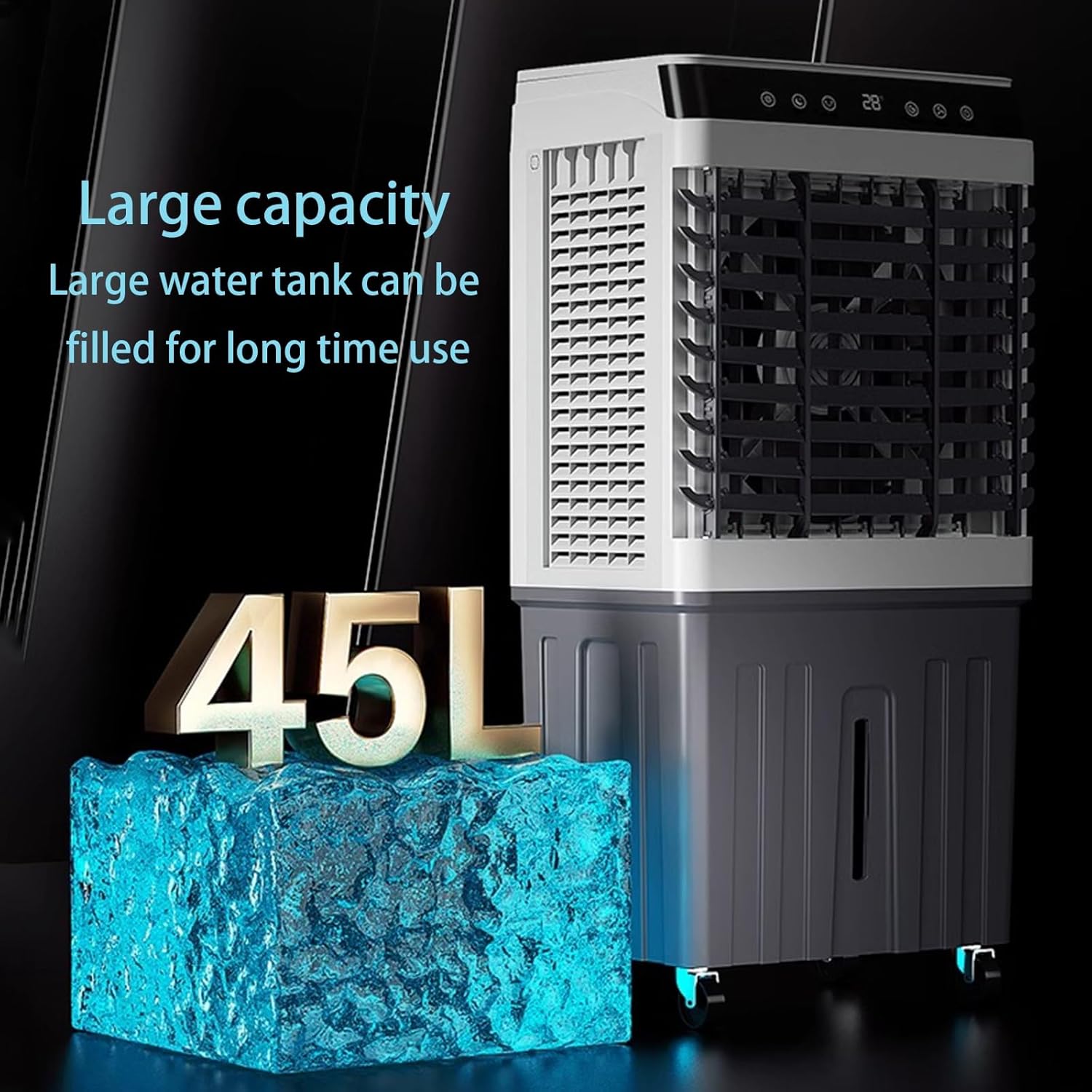 Energy-Saved Air Cooler, 3 In 1 Air Conditioner with Water Tank, 24H Timer, 3 Speeds, Portable Evaporative Cooler for Office Room Garage