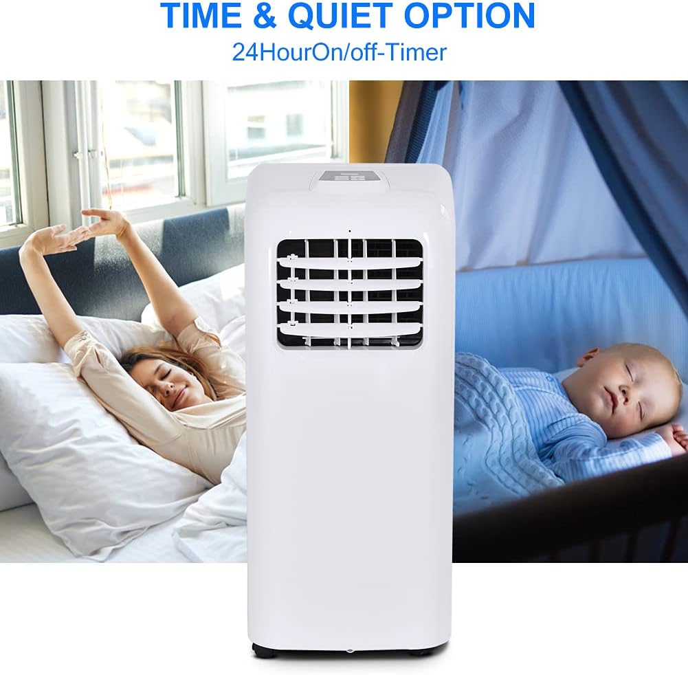 3-IN-1 Portable Air Conditioner, 8000 BTU Cool Floor AC Unit with Dehumidifier, Remote Control, Complete Window Mount & Exhaust Kit, Air Conditioner for Office, Dorms