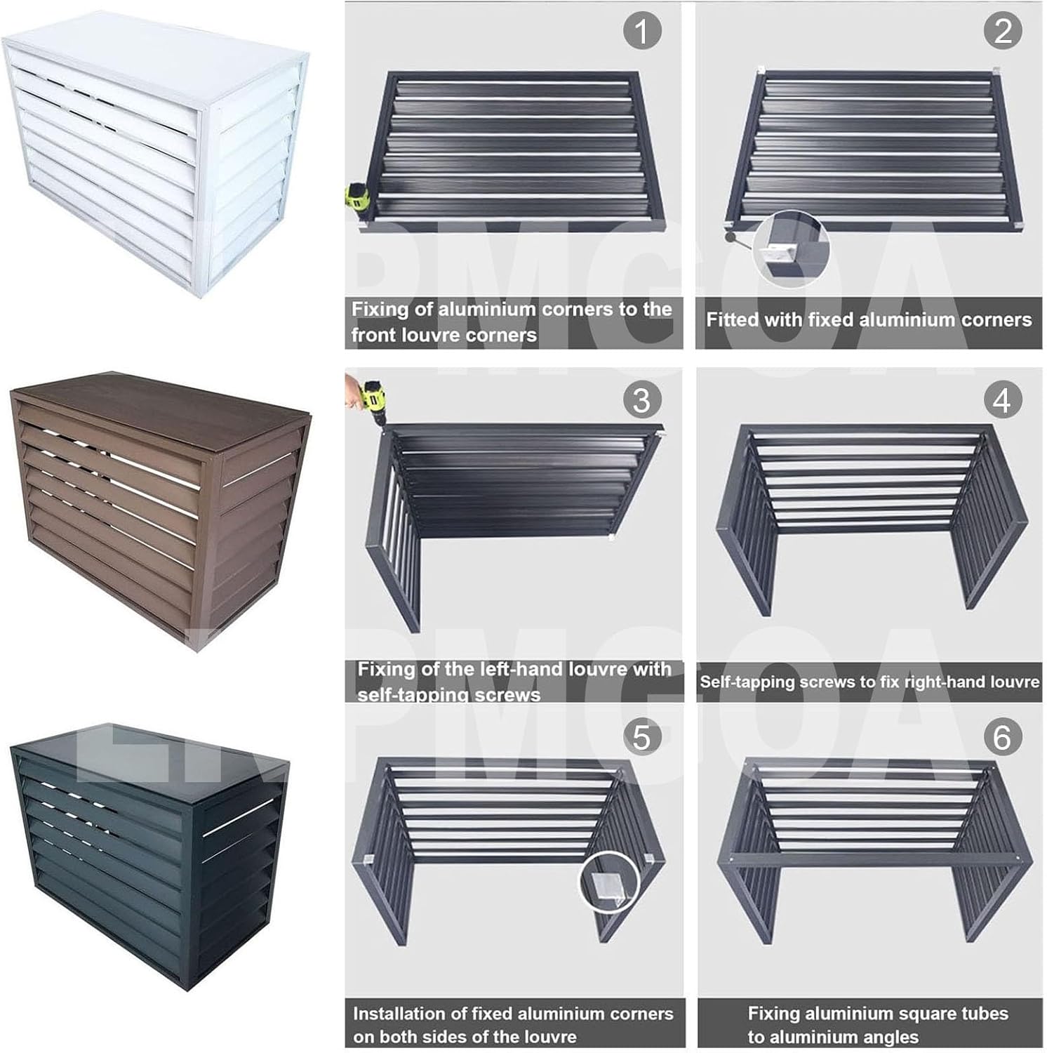 Air Conditioning Cover Aluminum, Covers Air Conditioning for Exterior Unit, Suitable for All Weather, Noise reducing(Brown,100cm)