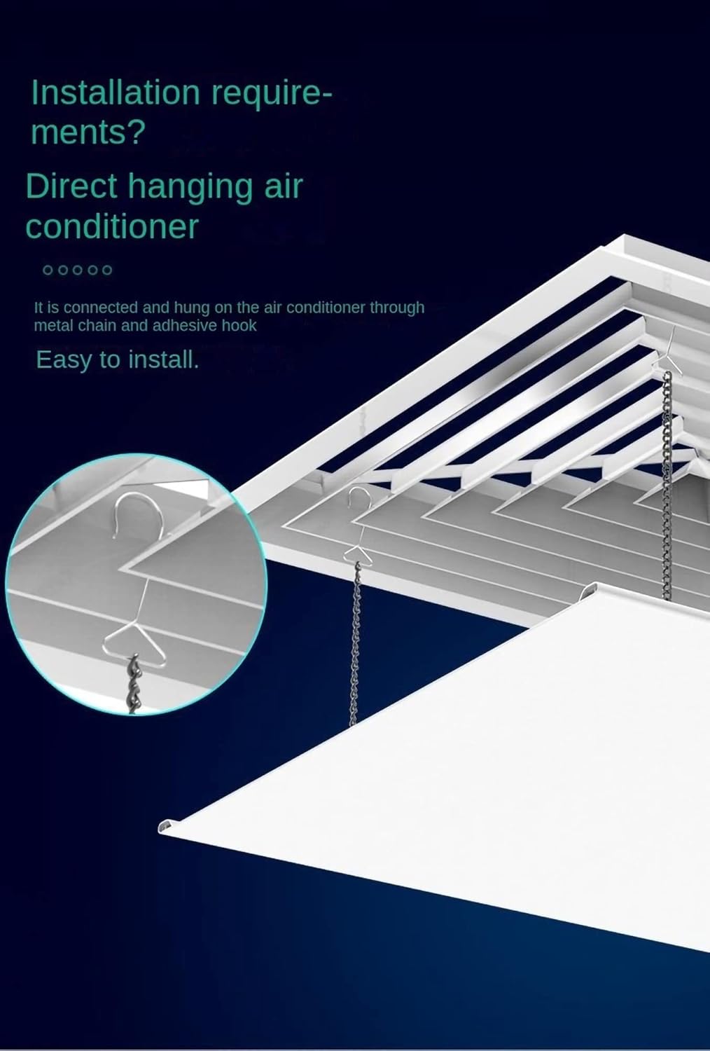 Square Central Air Conditioner Wind Deflector, Anti Direct Air Conditioner Wind Deflector, Air Outlet Baffle, Wind Shield, Wind Shield, White