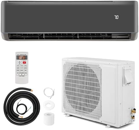 ARLIME 12000 BTU Mini Split Air Conditioner, 21 SEER2 208-230V Ductless Inverter AC w/ 1 Ton Pre-Charged Heat Pump & Installation Kit, Cools Up to 750 Sq.Ft, Compatible with Alexa (12000 BTU)