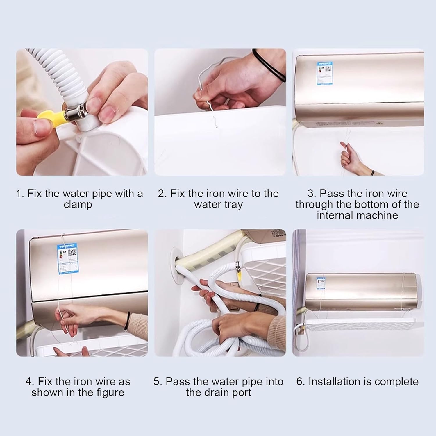 Drip Tray with Drain, Universal Air Conditioner Drain Kit, Plastic Tray for Window Air Conditioners and Mini Splits(300cm)