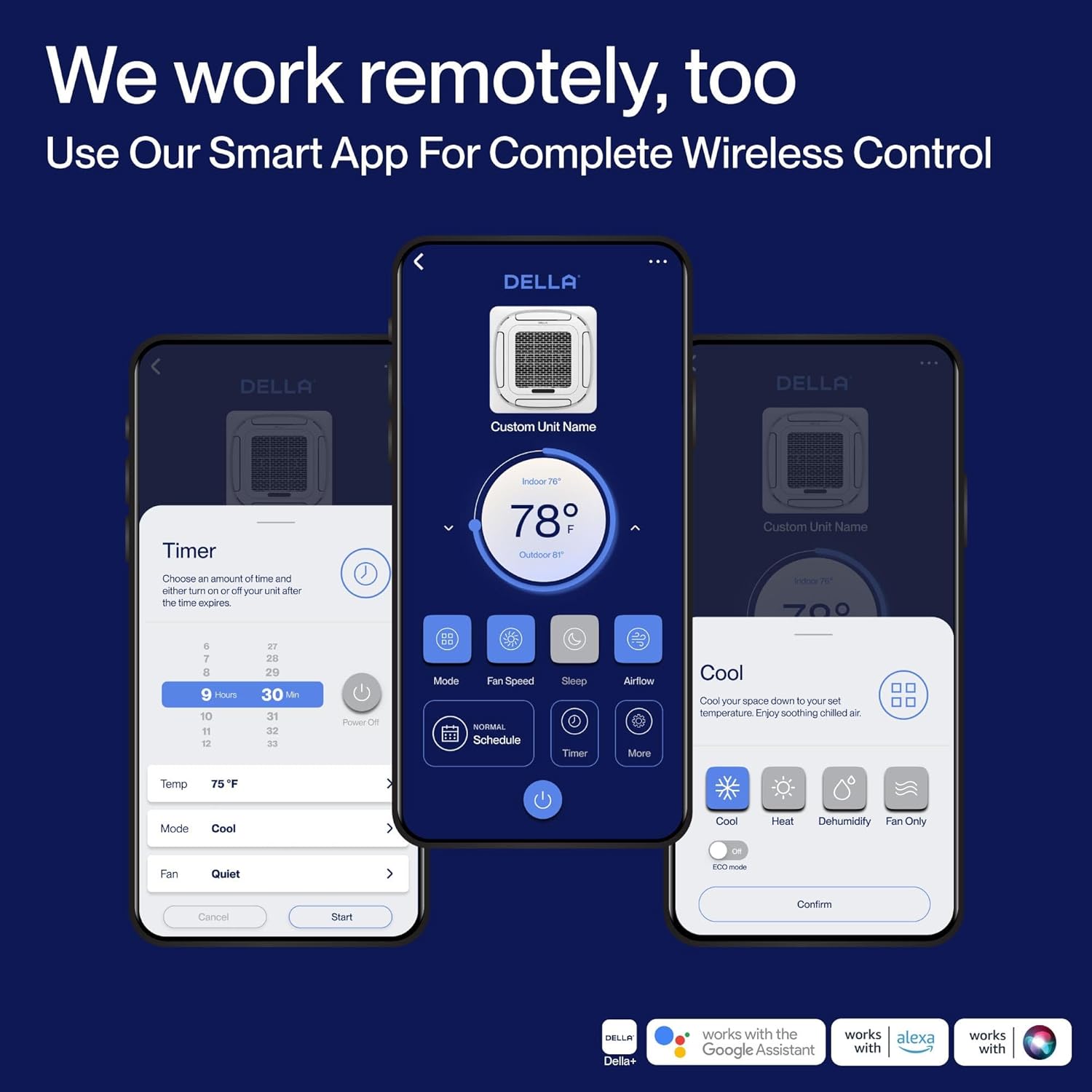 DELLA 18,000 BTU 2 Zone (12K+12K) Ceiling Cassette Mini Split AC, Ultra Heat -13℉, 8-way 360° Airflow, Covers 1100 Sq.Ft, Energy Star, 24 SEER2, 230V, Work with Alexa, Pre-Charged Heat Pump, 25ft Kit