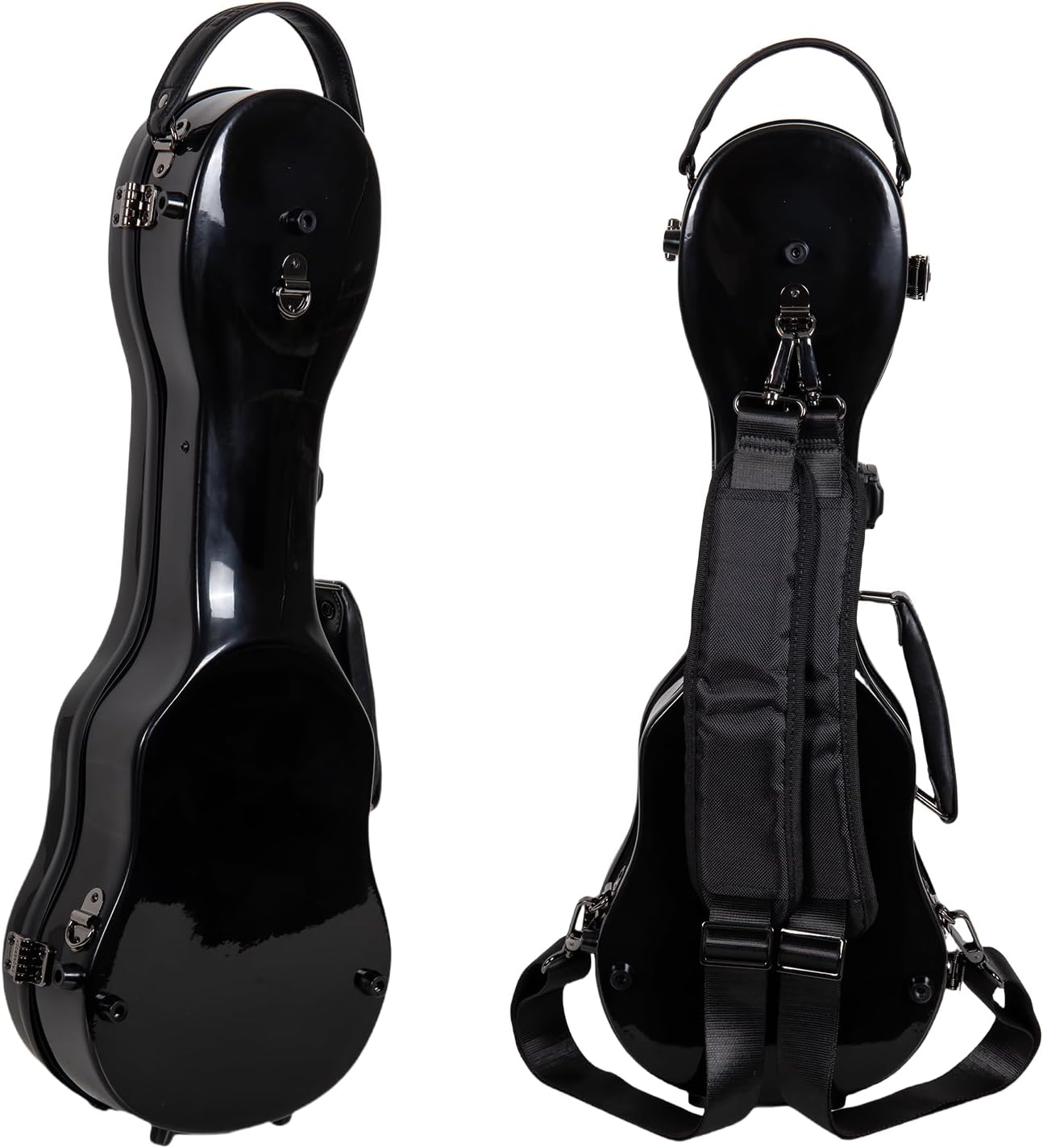 Crossrock Soprano Ukulele Case - 100% Fiberglass Hardshell with Brand Latches, TSA Lock, Accessory Compartment, and Detachable Straps-Black (CRF2030SUBK)