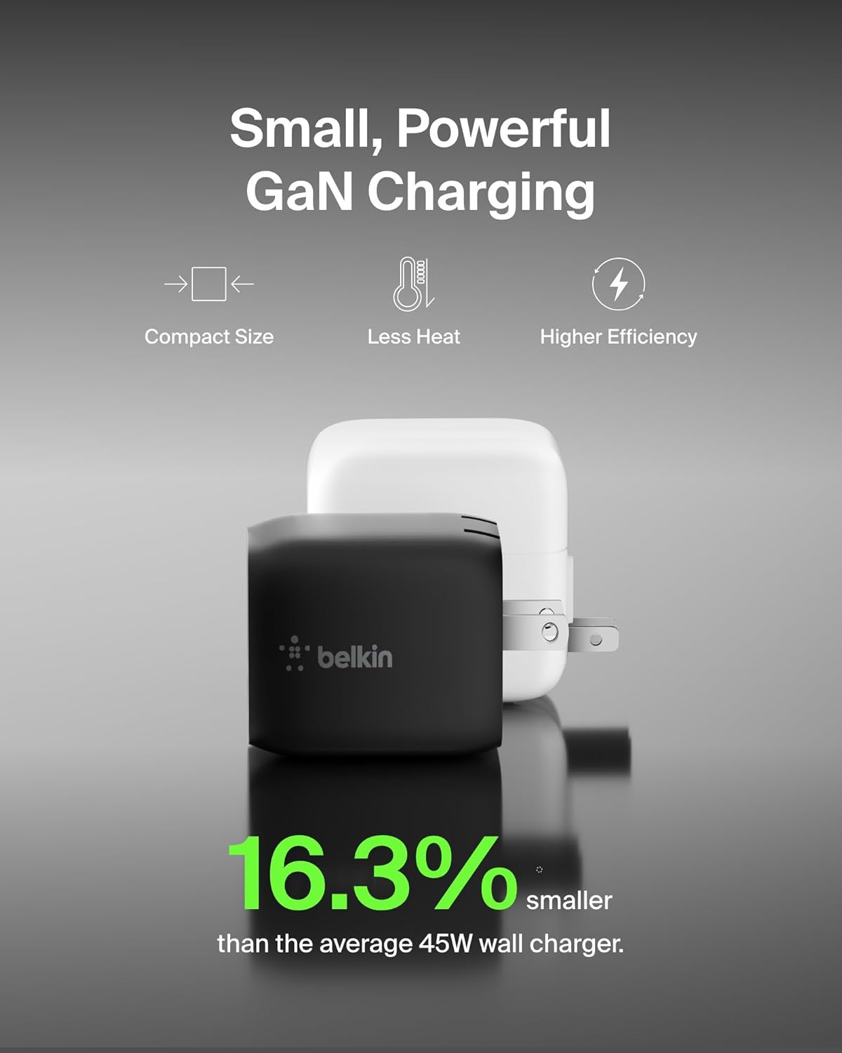 Belkin Dual USB C Charger Block 45W (2 Pack), Super Fast Charging PD 3.0 PPS w/ GaN - Samsung Galaxy S25, Apple iPhone 17, Air, Pro, Pro Max, iPad, MacBook, Nintendo Switch 2 & More - Black