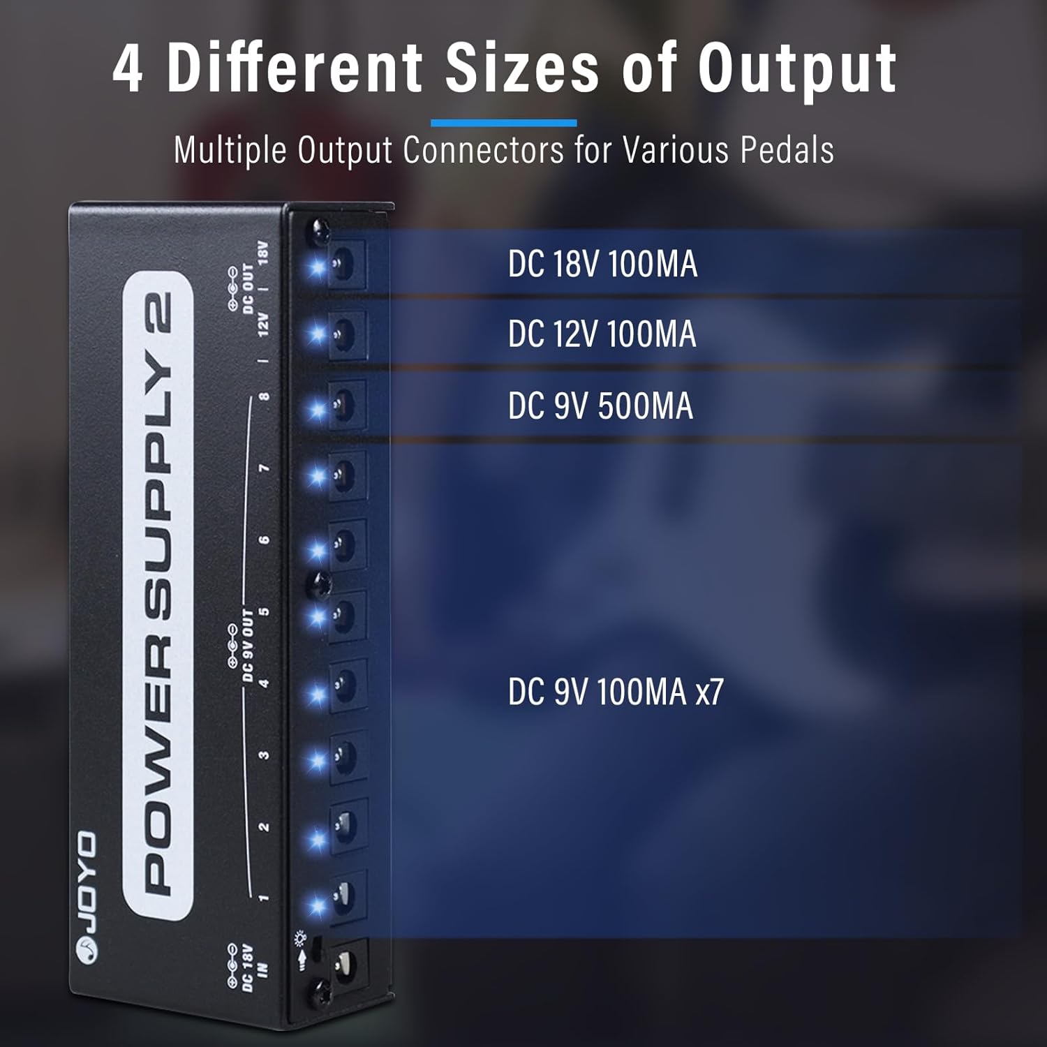 JOYO Bass Pedal of Overdrive Mic'd Tube Bass Amp Simulator Pedal (D53) Bundle With JOYO Guitar Pedal Power Supply (JP-02)