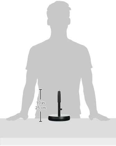 K&M König & Meyer 23325.500.55 Table / Floor Microphone Stand | Adjustable Height | Sound Absorbing Cast-Iron Round Base | Standard 5⁄8'' Thread | For Microphone Amps, Percussion | German Made | Black