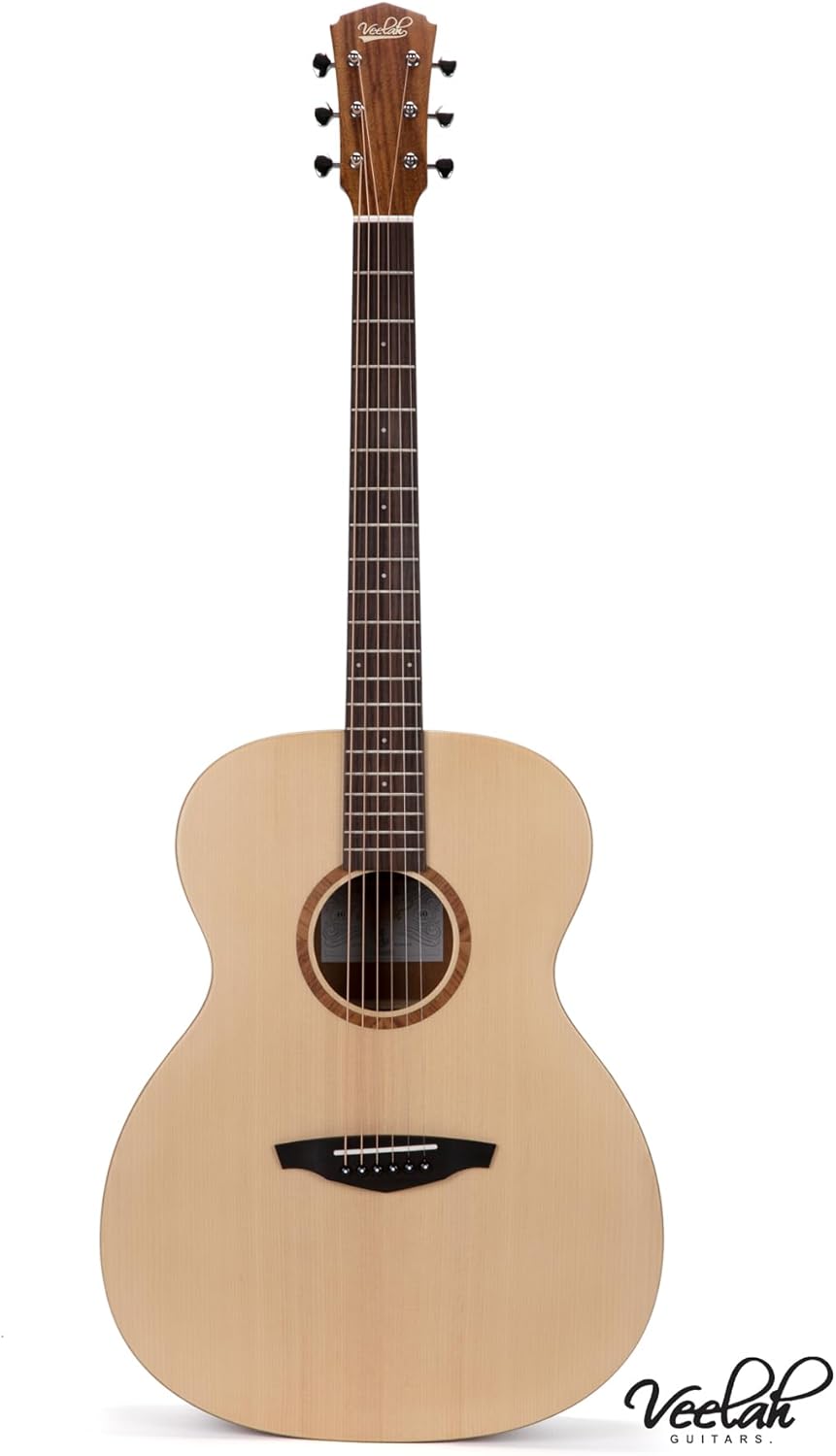 V1-OM Acoustic Guitar Solid Top OM Style Acoustic Guitar Mahogany Back and Sides with Gig Bag