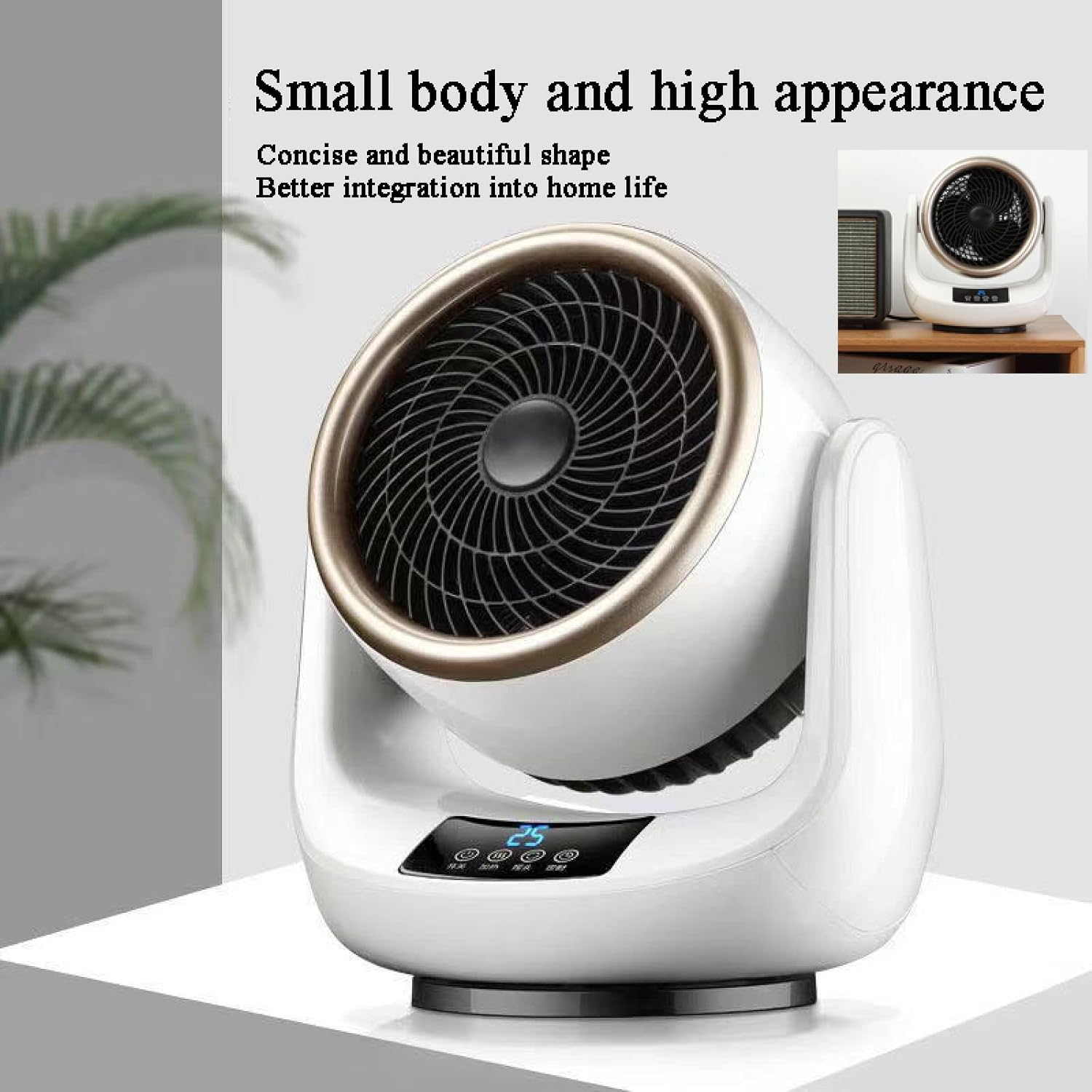 The New Heating and Cooling Fan,Household Small Shake Head Heater,Desktop Office Portable Desk Fan, 2 in 1 Fan Combo,with Remote, 3 Speeds, 2 Modes, 12H Timer Air Circulator Fan