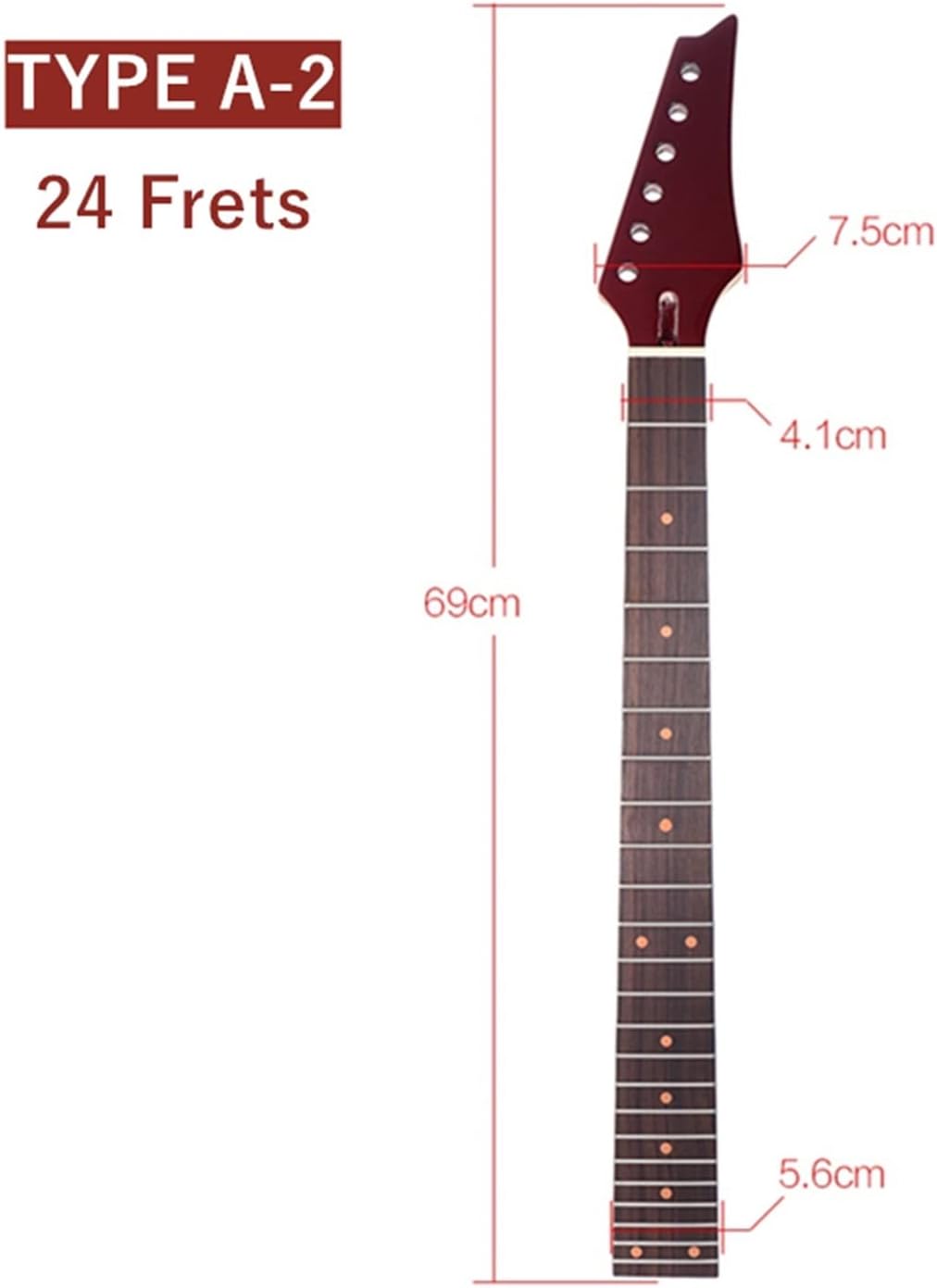 ZUZU 24 Frets Guitar Neck Maple Mahogany Rosewood Fingerboard for Lp Electric Guitar Replacement Unfinished Guitar Neck (Color : Type A-2)