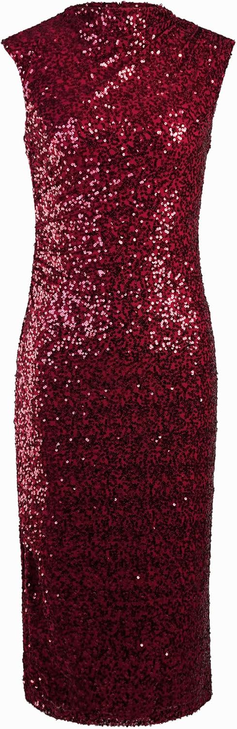 Anne Klein Women's Sleeveless Sequin Knit Midi Dress