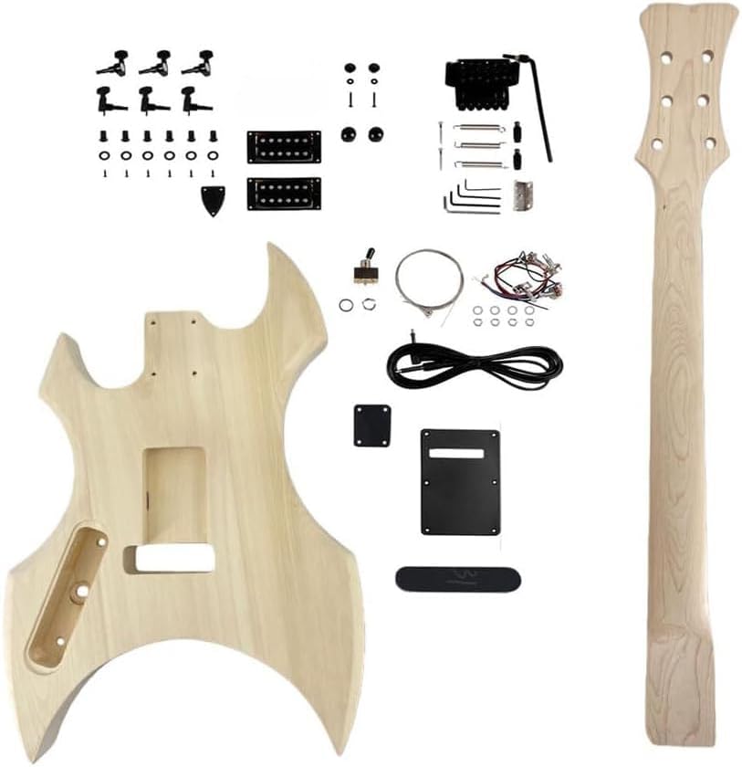 Electric Guitar Kit Basswood guitar body 24 fret 25.5 inch Mahogany Neck Rosewood Fretboard Bolt on heel Build your own guitar kit