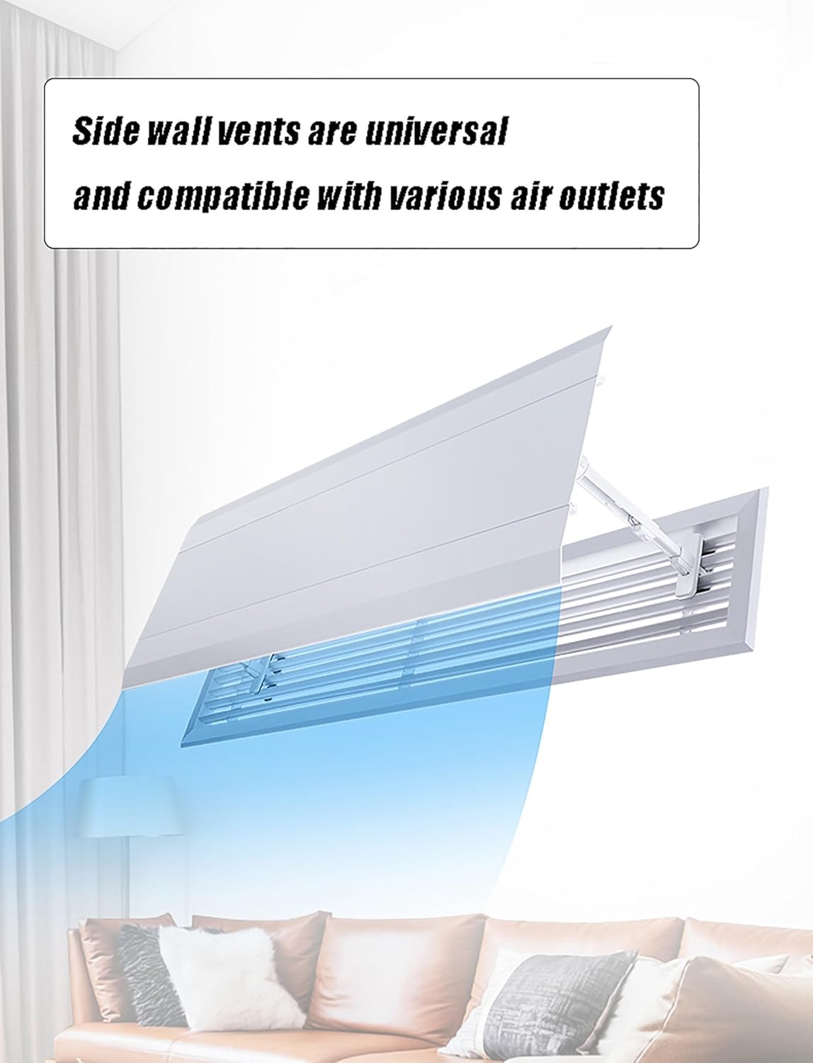 Adjustable Air Conditioner Deflector, Room Air Conditioning Vent Deflector, Suitable for Central Air Conditioner's Register and Grille