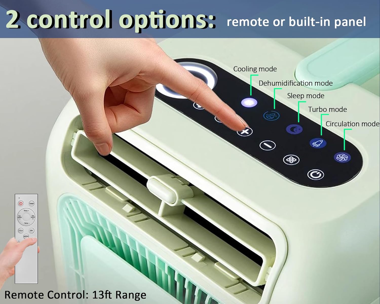 Portable Air Conditioner, 3400 BTU/1000W Compact AC Unit for a 2-person Tent, RV, Camping, Vanlife, Outdoor, Pet Care – Cools up to 65-86 sq ft, Low Power Consumption, Remote Control