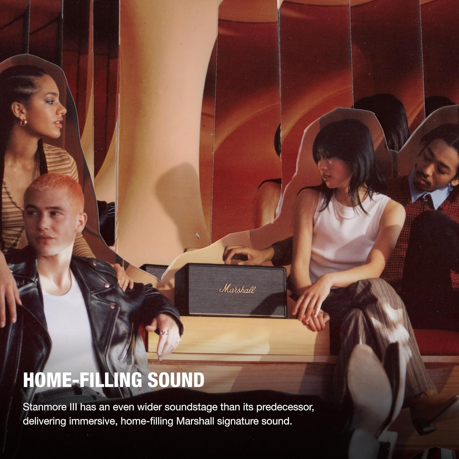 Marshall Stanmore III Bluetooth Home Speaker - Loud Stereo Sound with Bass and Treble Controls | Plug-in Powered | Record Player Compatible | RCA and 3.5 mm Aux Inputs - Black