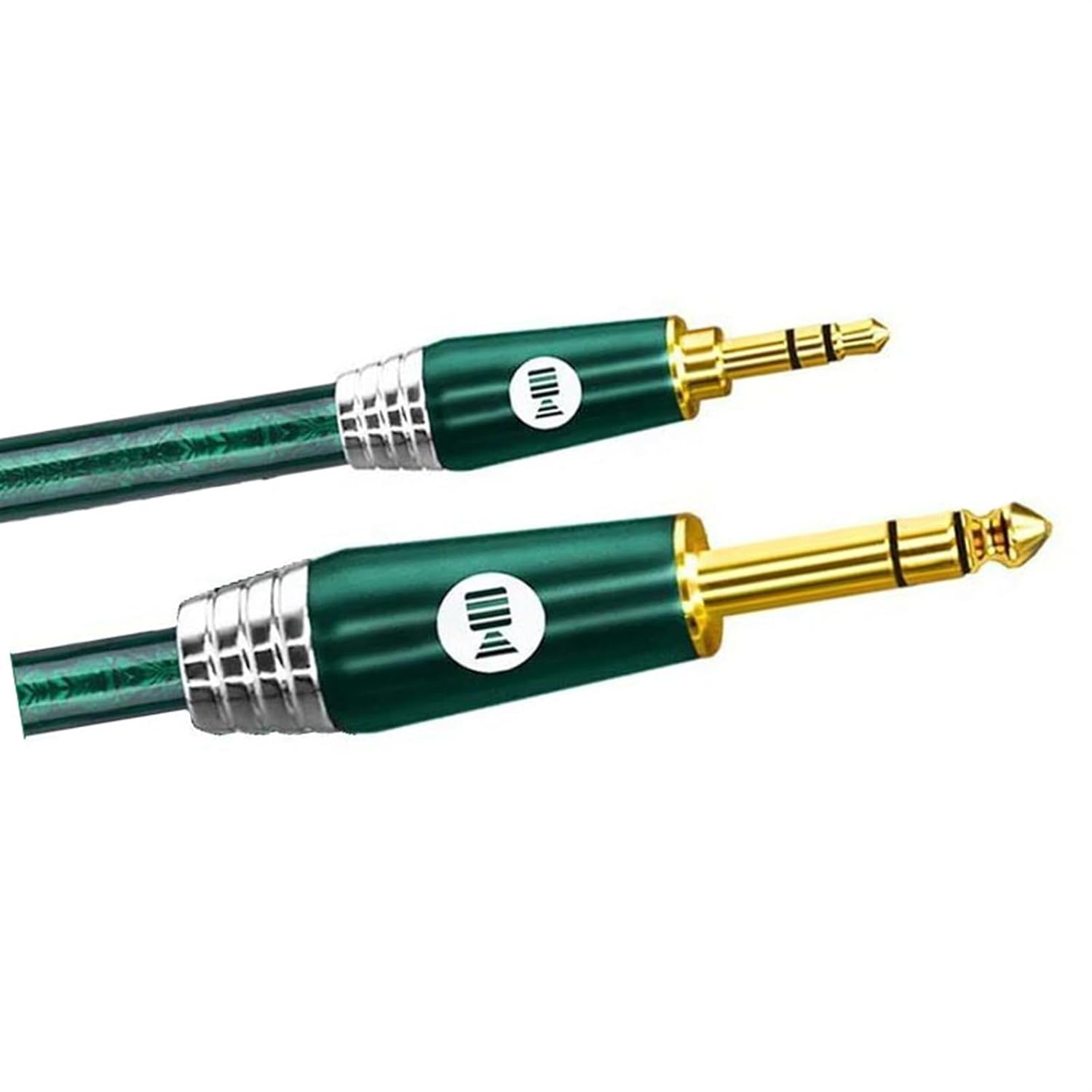 Pro Audio Cable Professional Silver Plated TRS 3.5 to 6.5 Cable for Phone Computer Amplifier Guitar and Other Instrument to Speaker(TRS,0.5m)