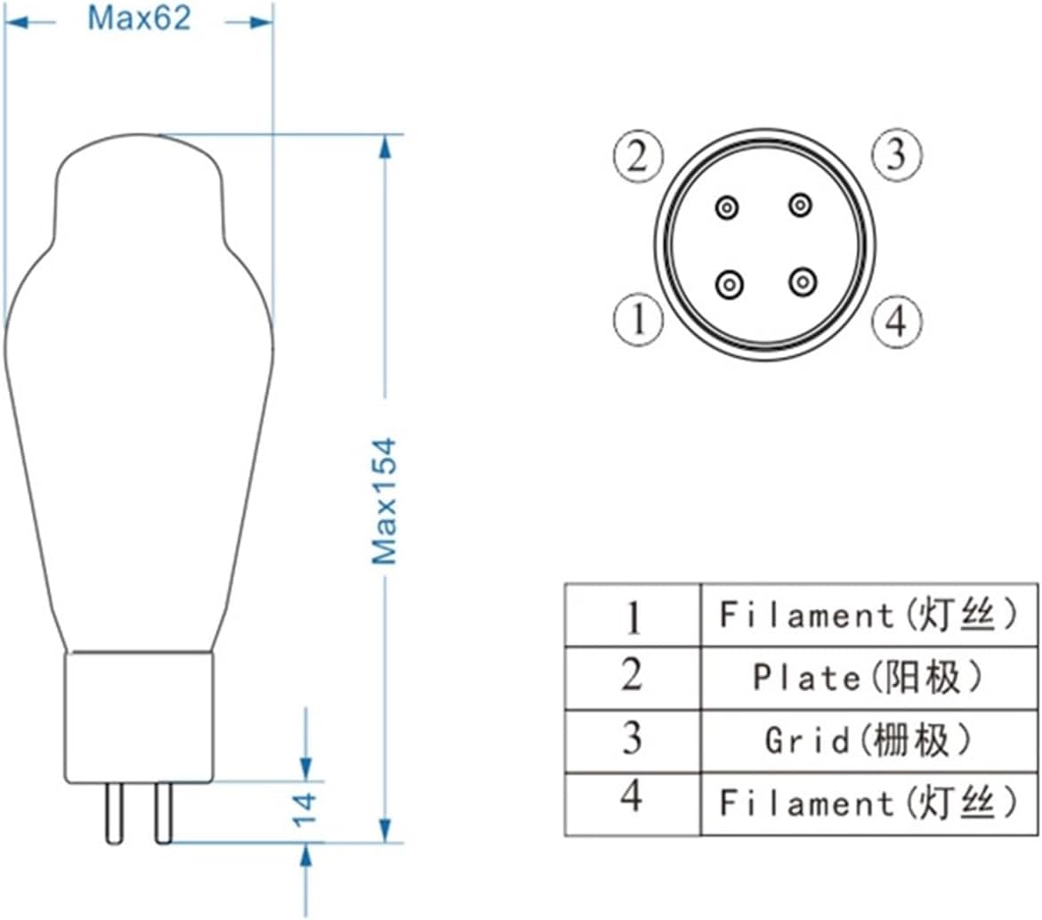 Vacuum Tube Rectifier Tube 2A3B Vacuum Tube Replace 2A3 Electron Tube Amplifier Kit DIY HiFi Audio Valve Precision(2 pcs)