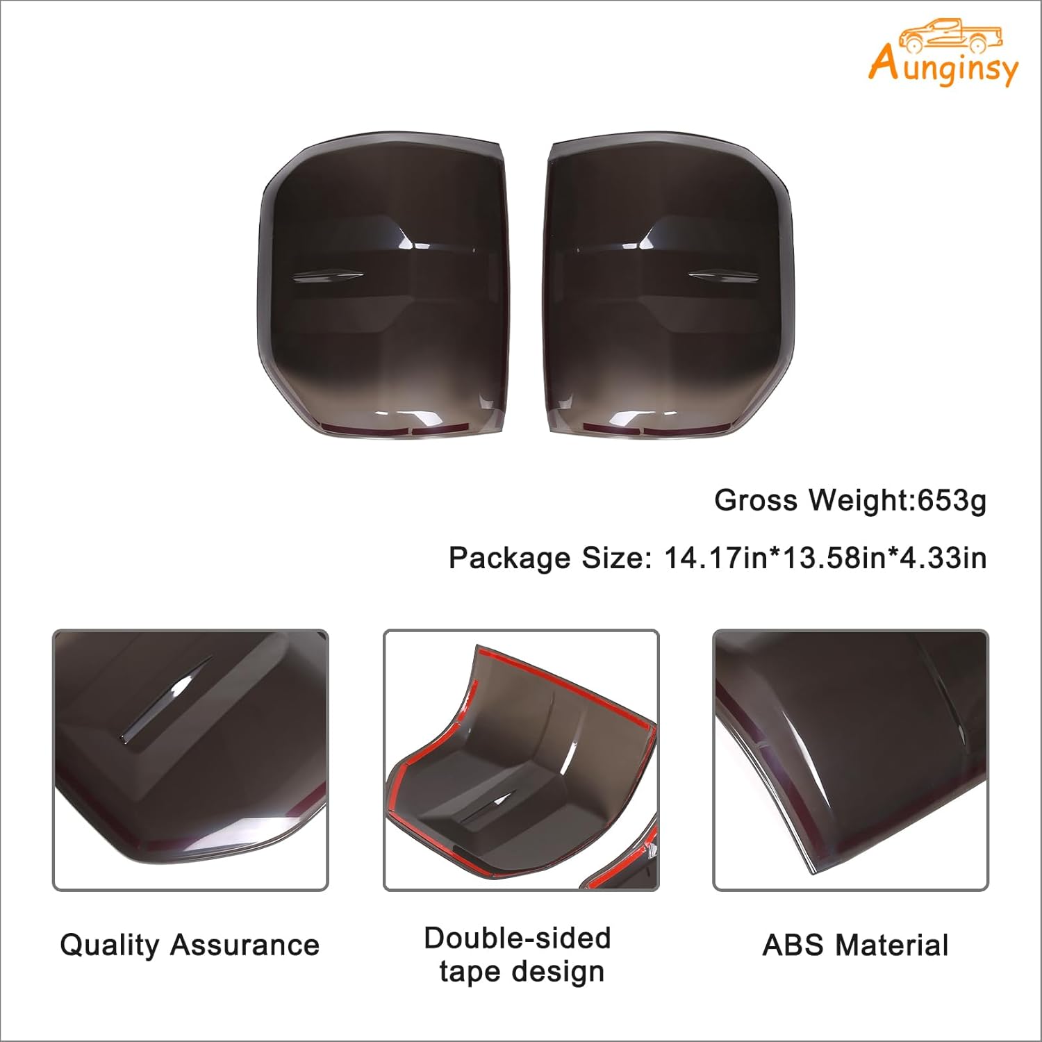 Car Tail Light Lamp Cover Compatible with Ford Maverick 2022-2024 2025 Rear Taillight Lamp Cover Shell Shade Smoked Black Frame Bezels Trim Cover Rear Headlight Protection Cover Exterior Accessories