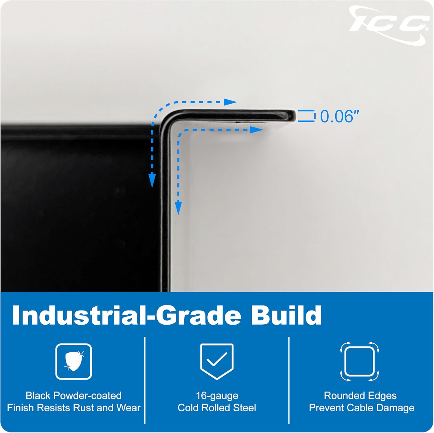 ICC 3U Cantilever Rack Shelf, Heavy-Duty Ventilated Steel Tray for 19