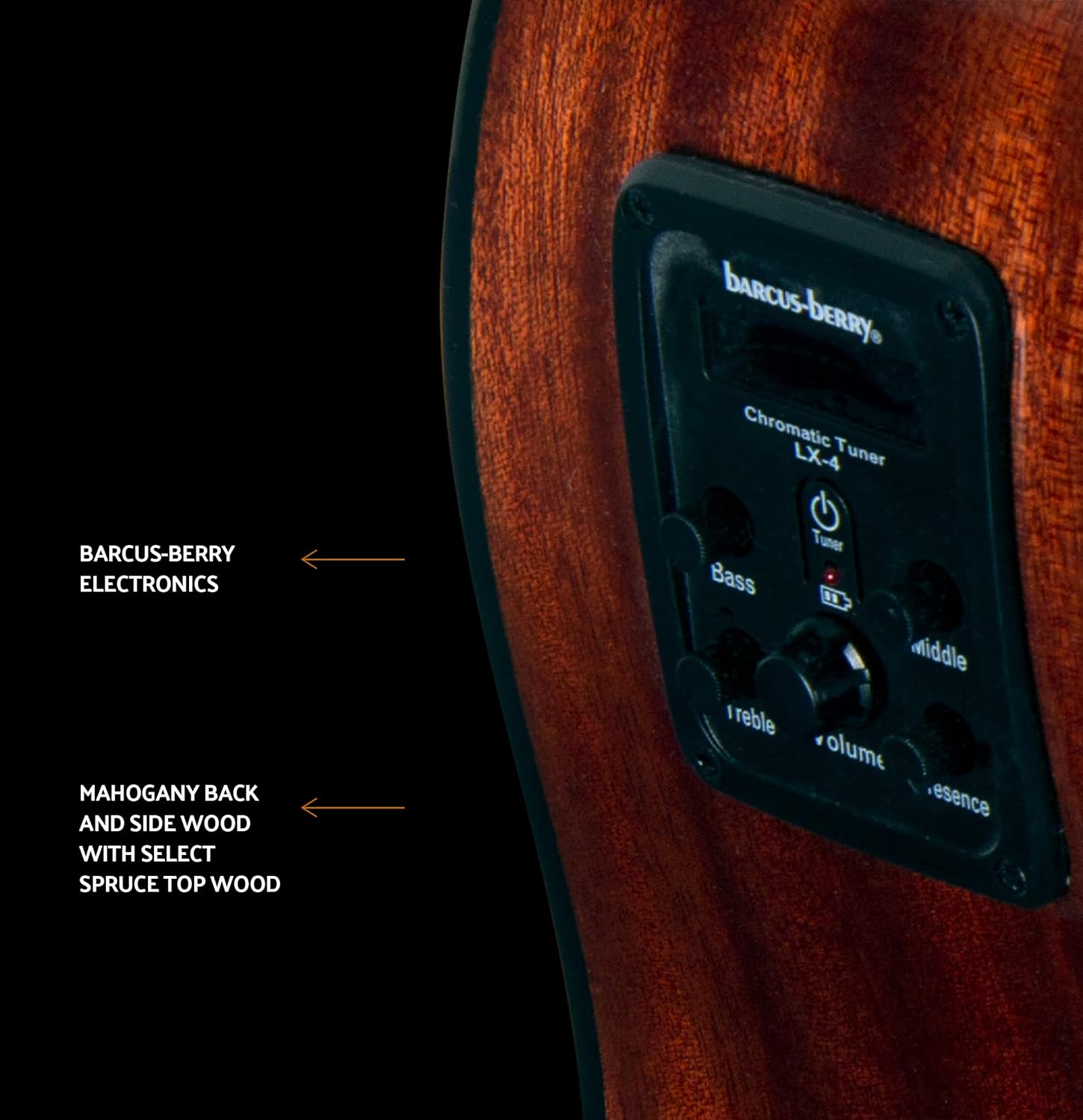 Washburn 6 String Acoustic Guitar Pack, Right, Natural (AD5CEPACK-A)