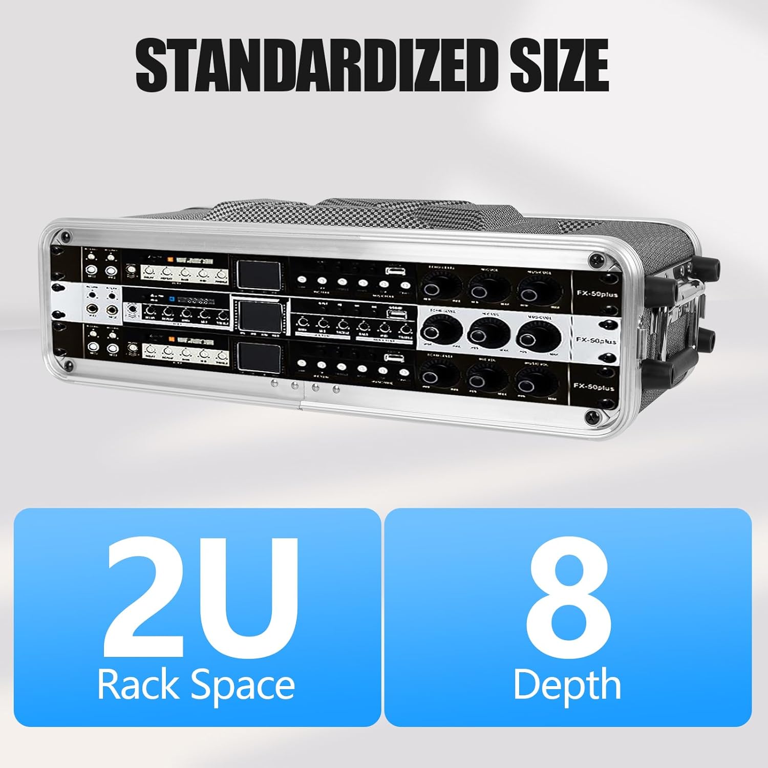 2U ABS Rack Case Shallow 8