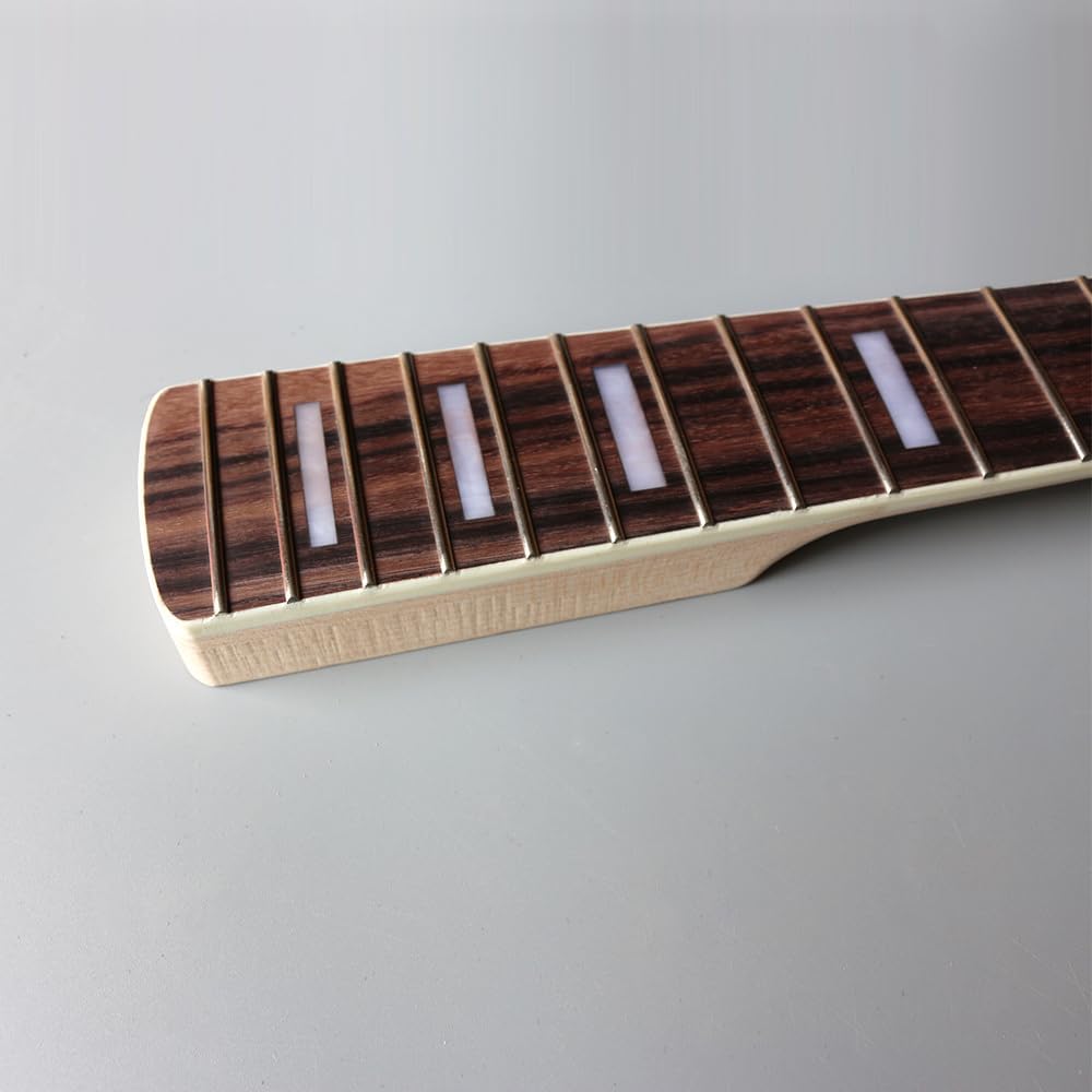 Maple Replacement Electric Bass Guitar Neck, 4-String 20 Fret 30'' Scale Length 42mm Nut and 65mm Heel Rosewood Fretboard Bolt On Unfinished Bass Neck DIY Installation & Repair