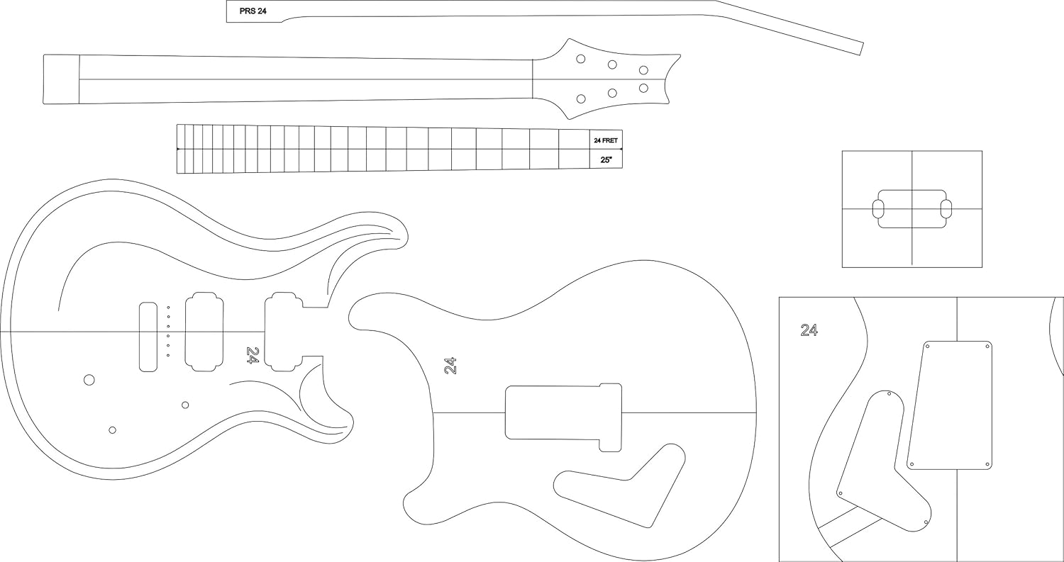 Electric Guitar Routing Template - PRS24