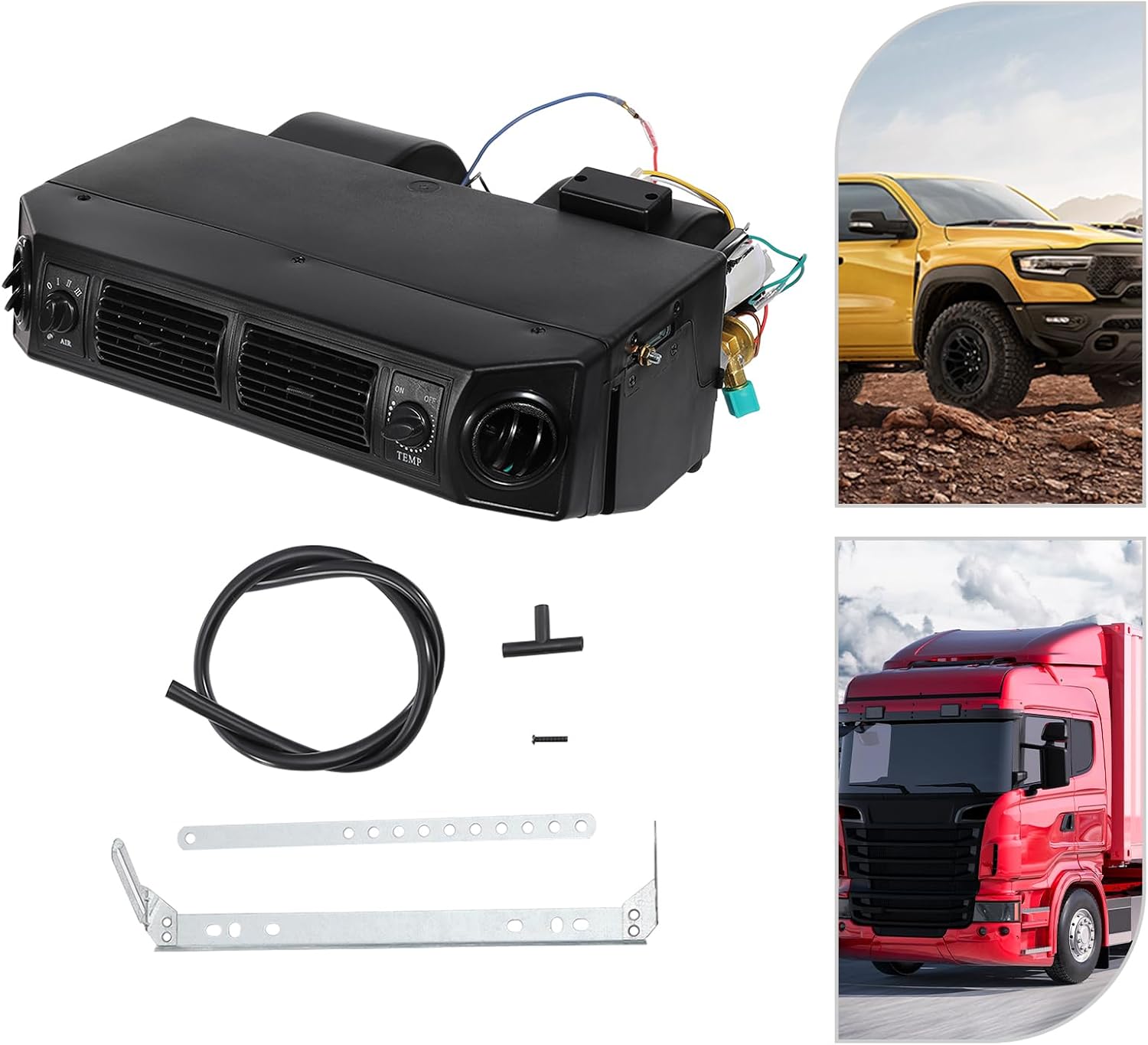 12V Car Air Conditioning Evaporator - Adjustable Temperature, High-Performance Cooling System, Universal for Cars and Trucks, Under-Dashboard Installation POIOKLJRE