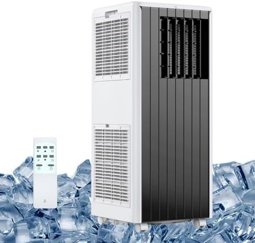 8,000 BTU Portable Air Conditioner, 3-in-1 AC Unit with Built-in Cool, Dehumidifier & Fan Modes for Room up to 350 sq.ft, 2 Fan Speeds, 24H Timer,Remote Control