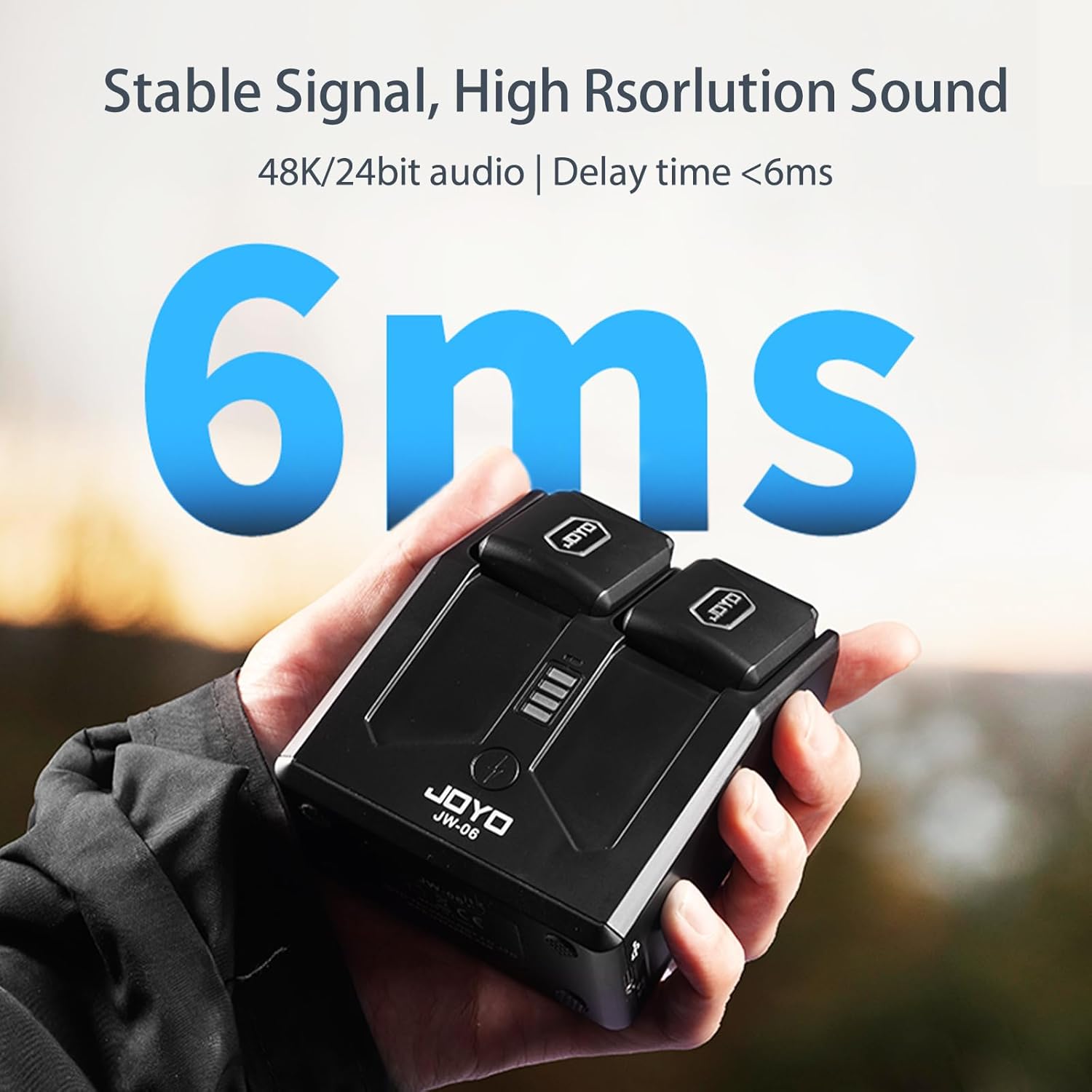 JOYO 5.8GHz Wireless Guitar System with Charging Box (JW-06) and 5W Mini Guitar Amplifier (JA-02 II)