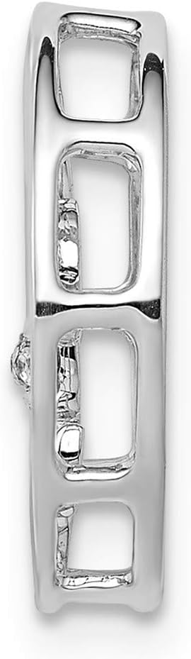 Jewels By Lux 14k White Gold .01ct. Diamond Fleur De Lis Chain Slide