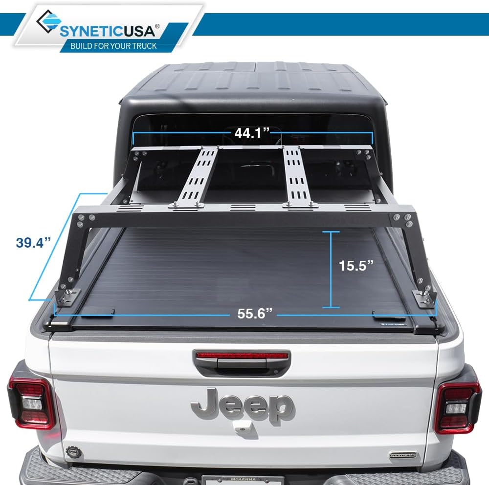 Syneticusa Retractable Hard Tonneau Cover with Rack Fits 2022-2026 Ford Maverick 4'6