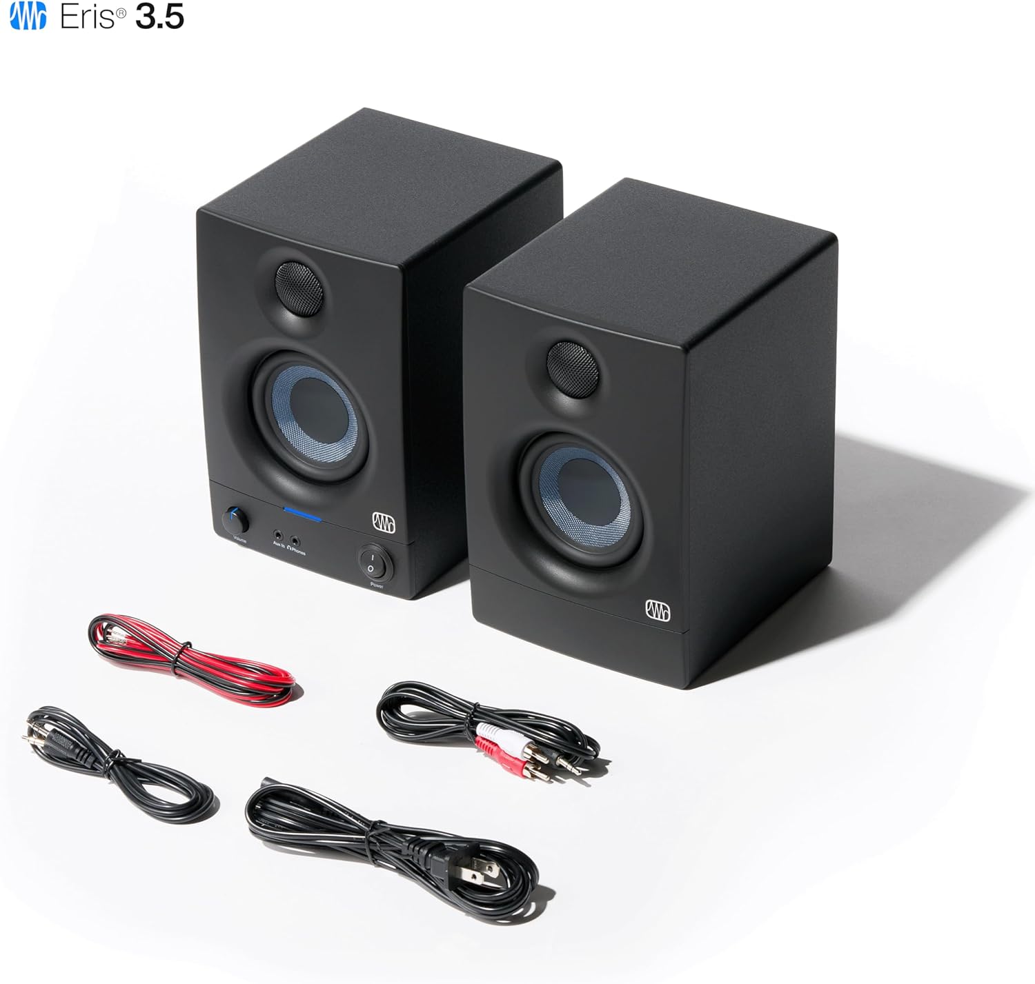 PreSonus Eris 3.5 Studio Monitors, Pair — Powered, Active Monitor Speakers for Near Field Music Production, Desktop Computer, Hi-Fi Audio