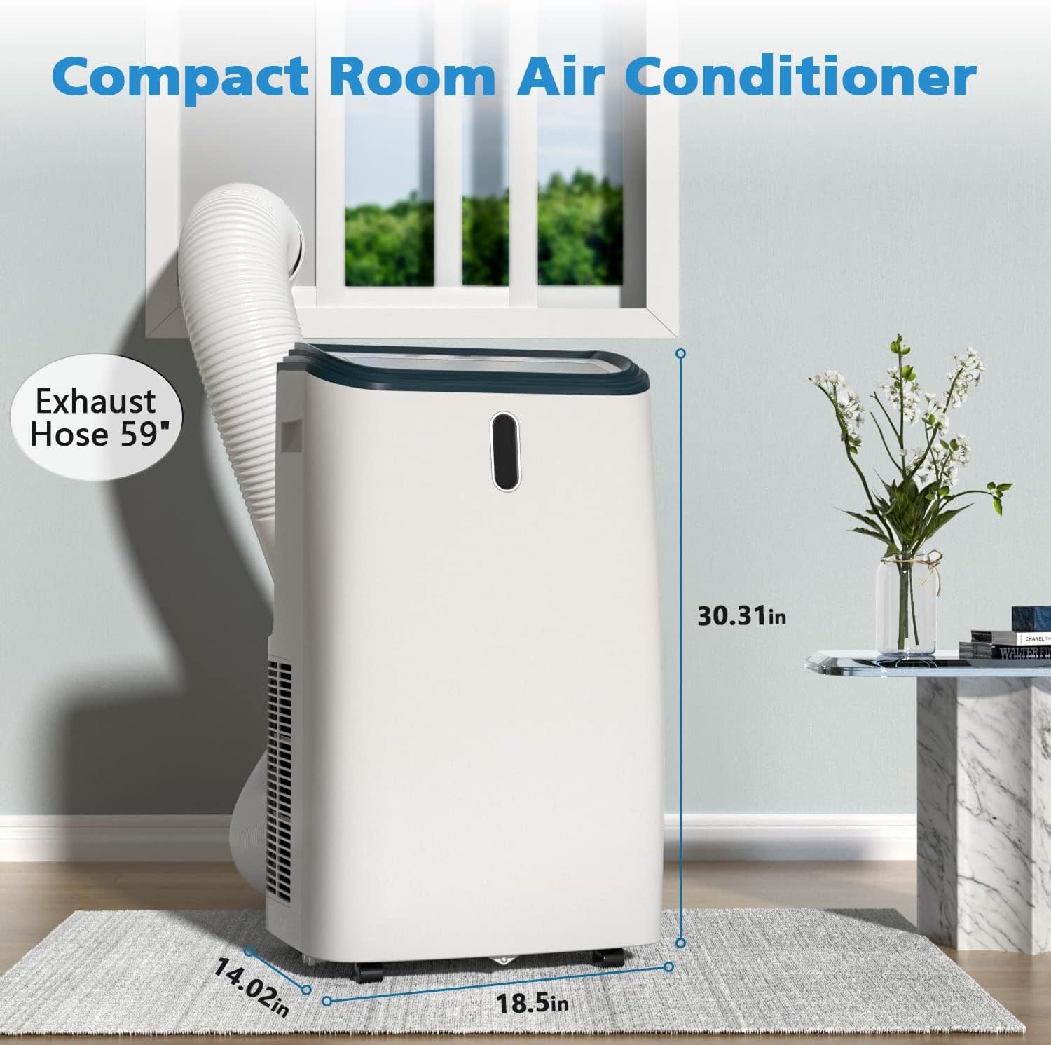 COWSAR 14000BTU Portable Air Conditioner for Room, 4-IN-1 Portable Air Conditioners Cooling Up to 500sq.ft Portable AC Unit 