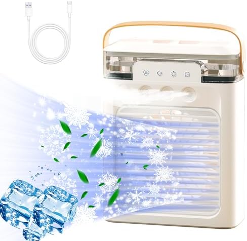 Portable Air Conditioners No Windows, Small Mini Ductless Portable Room Air Conditioner, 3 Wind Speed Portable ac Unit, Air Cooling Fan, 3H Timer Air cooler for Bedroom, Room, Office