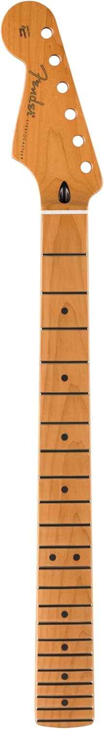 Fender Stratocaster Guitar Neck, Satin Roasted, 22 Jumbo Frets, Flat Oval Shape, Maple Fingerboard, Left-Handed