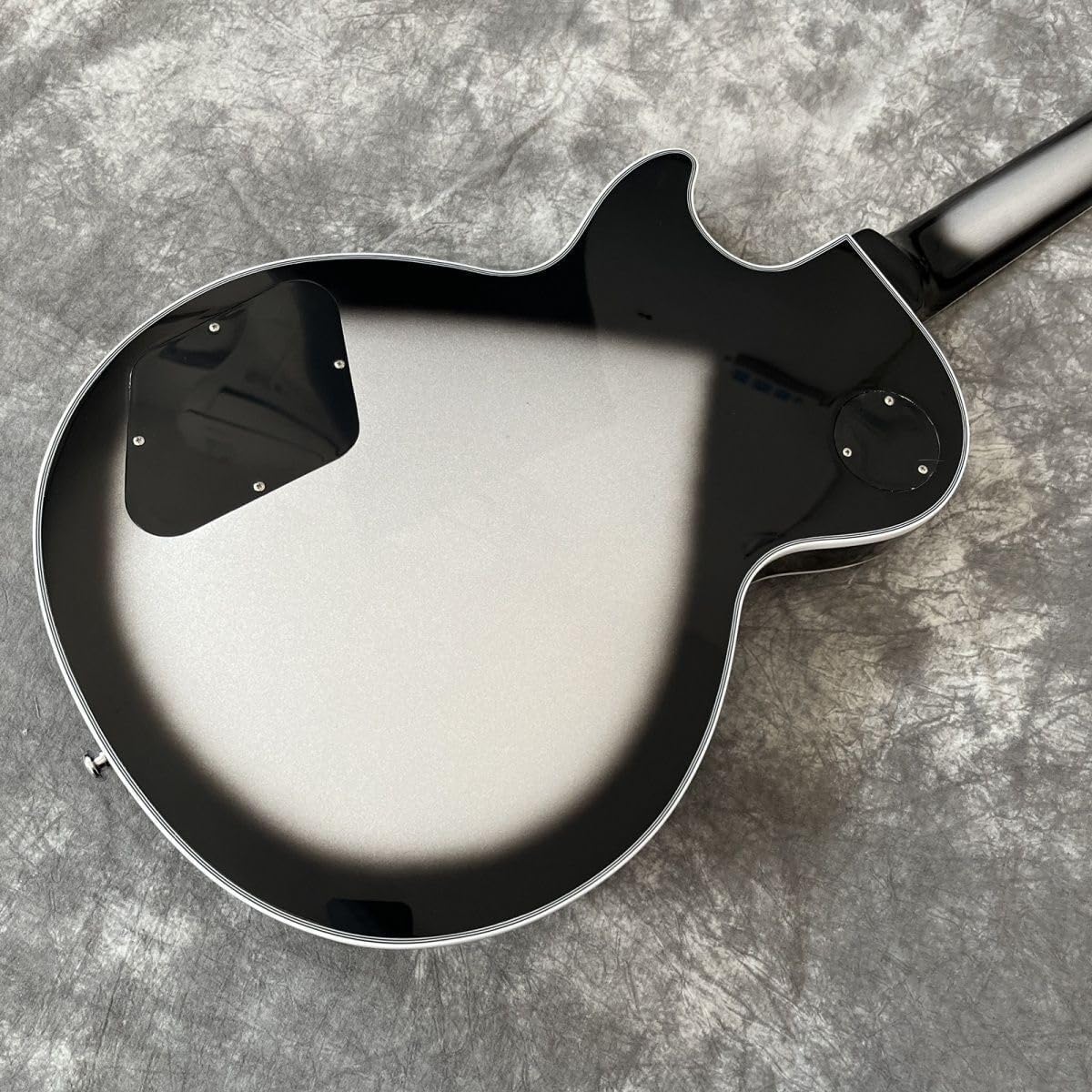 Electric Guitar Silver Burst Single Cutaway Solid Body Set Neck Dual Humbuckers Chrome