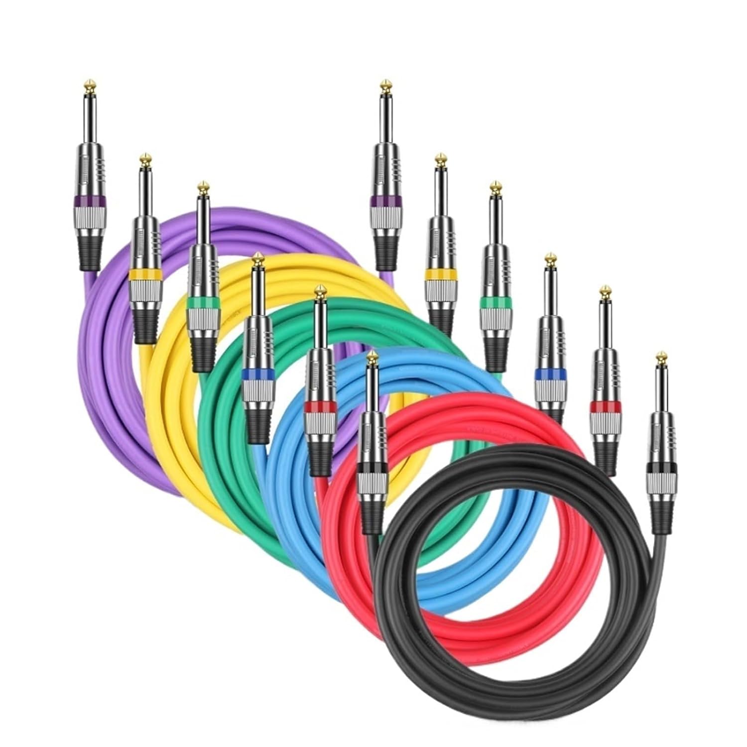 6.5mm TS Guitar Cable Male to 1/4 Inch Instrument Audio Aux Cables for Electric Mixer AMP(Yellow M-M)