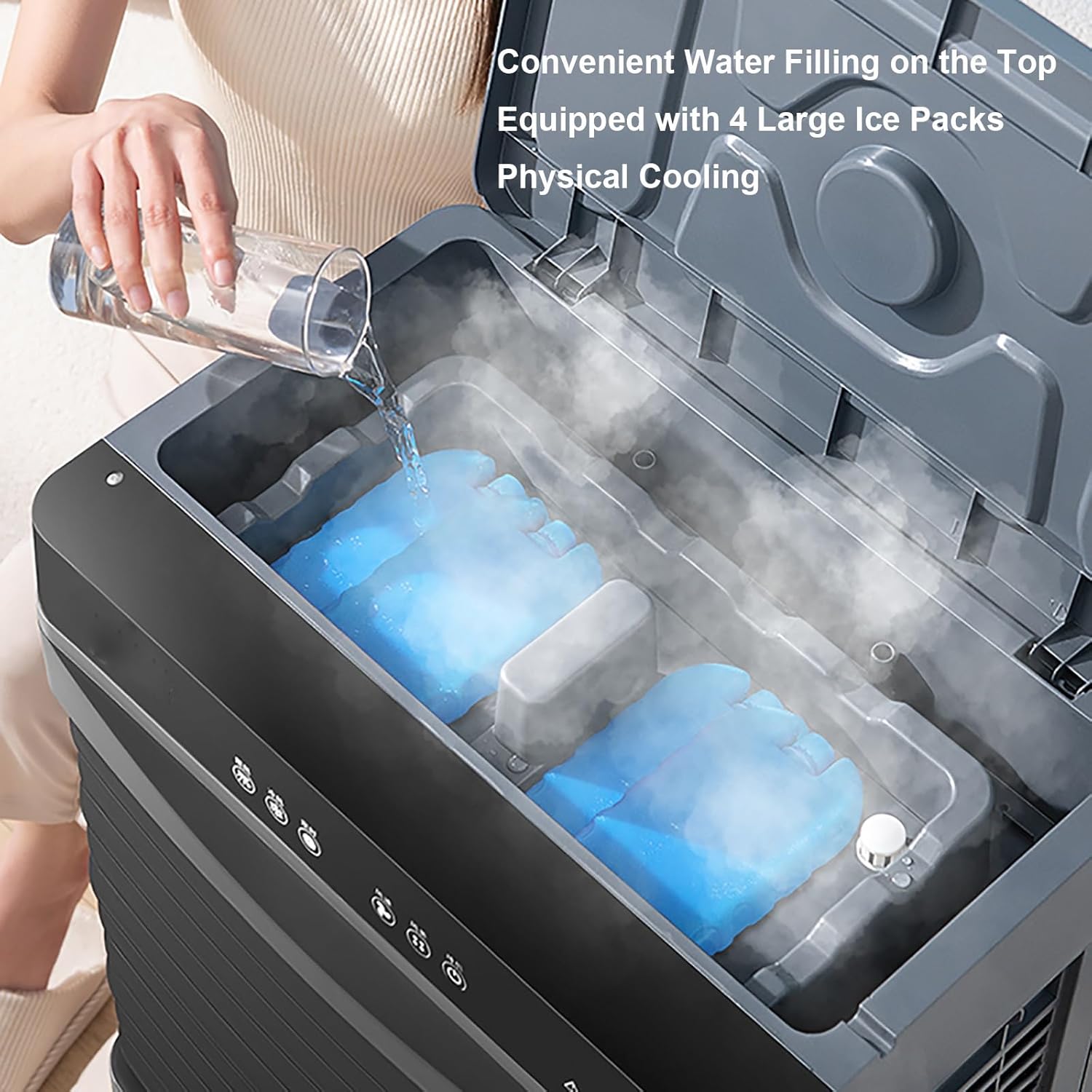 5000CFM Swamp Cooler, Evaporative Cooler, Portable Air Conditioners No Windows Needed, 120°Oscillation, Remote, 16Gal Tank, 12H Timer, 4 Ice Packs, 3 Speeds 3 Modes for Indoor Outdoor