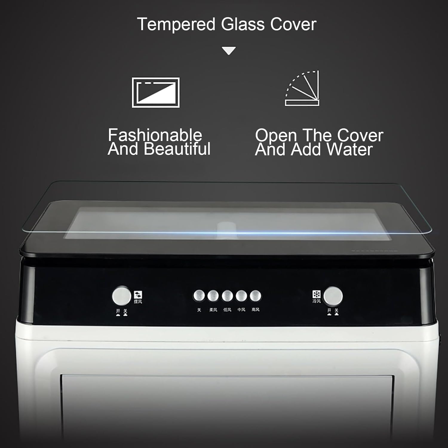 Evaporative Air Cooler, Personal Swamp Cooler with 38L Large Water Tank, 3 Speeds, Fast Cooling, Portable Air Conditioner for Room