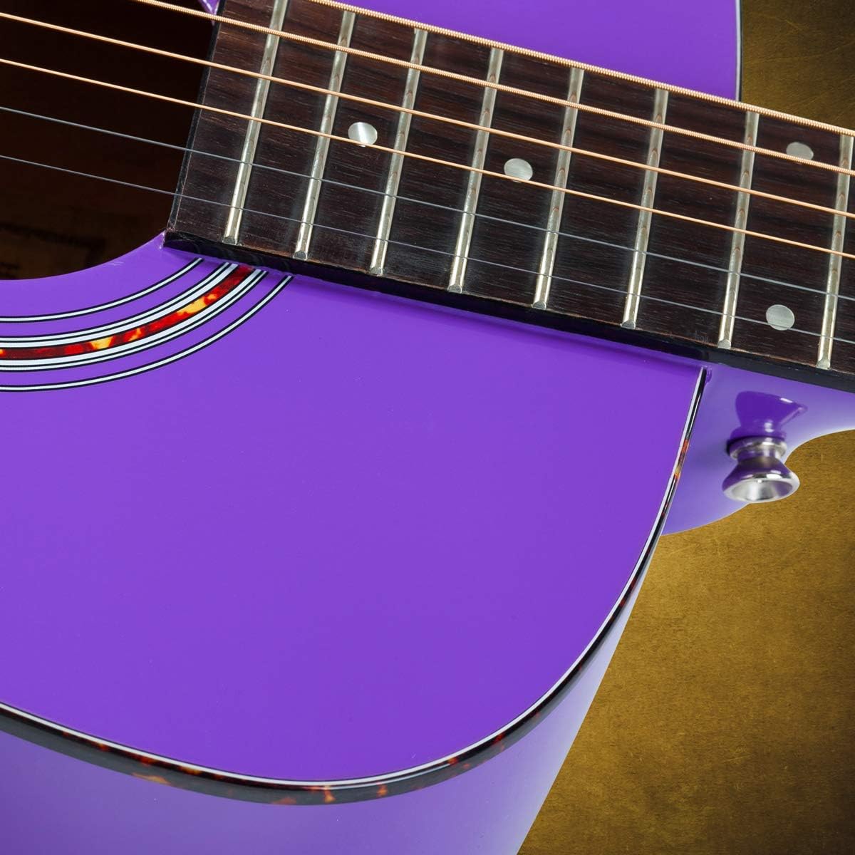 Hola! Music 3/4 Size Acoustic Guitar Bundle for Beginners, 6 String Beginner Solid Spruce Top Acoustic Guitar With Rosewood FIngerboard, 36 inch, Purple