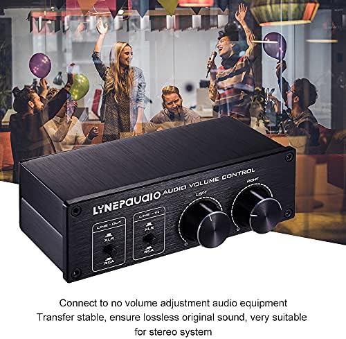 HXBER Passive Audio Volume Controller with Fully-Balanced & Single-Ended Mode XLR & RCA Interface for Home Stereo System Pre-Amplifier Speaker, Black