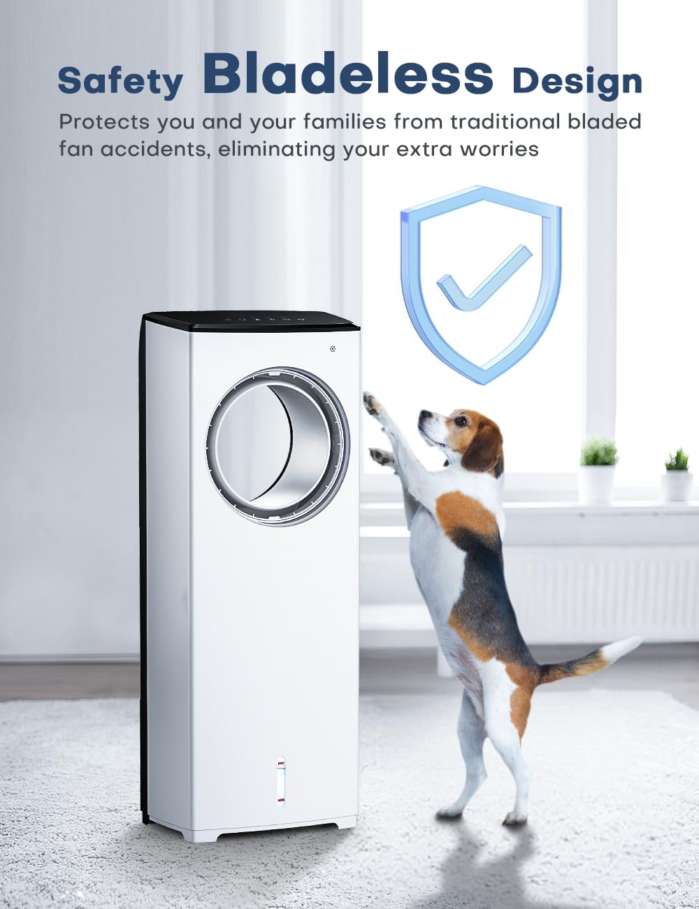 BALKO 3 IN 1 Portable Air Conditioners, 32 INCH Evaporative Air Cooler for Room w/Sleep/Natural/Normal Mode, 3 Speeds, Remote & 1-8H Timer for Auto-Off, 1 Gal Water Tank, Swamp Cooler Bedroom Indoor