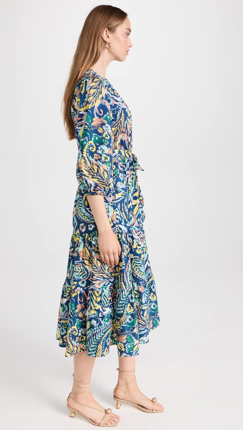 Shoshanna Women's Sunny Printed V-Neck Midi Dress