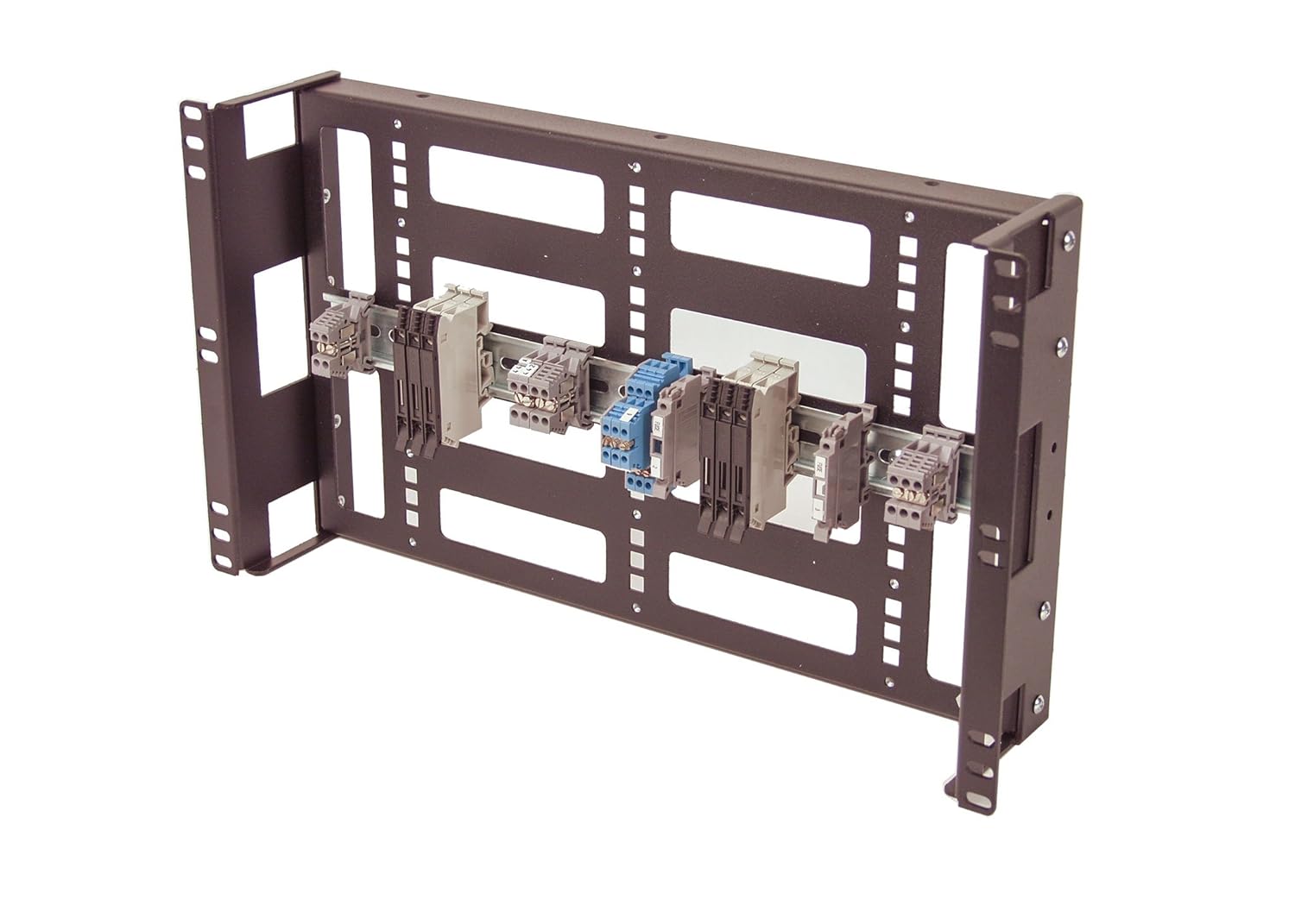 IRP1063D 6U Rackmount 3.78 inch Low Profile DIN Rail Panel for Industrial Standard EIA-310 19 inch 2-Post Relay Rack or 4-Post Server Rack
