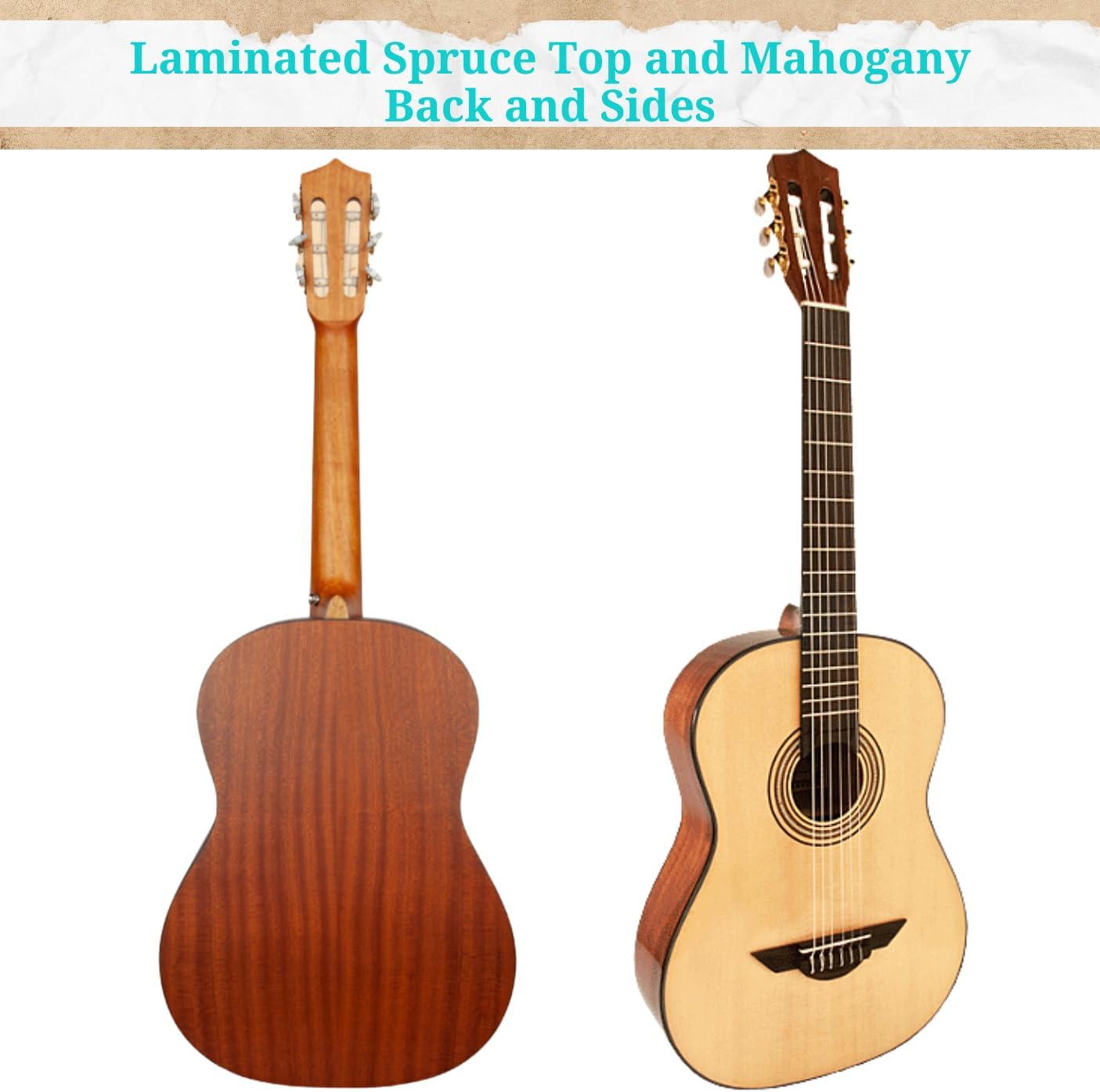 H. Jimenez 6 String Acoustic Guitar, Right, White,Gold (LG2)